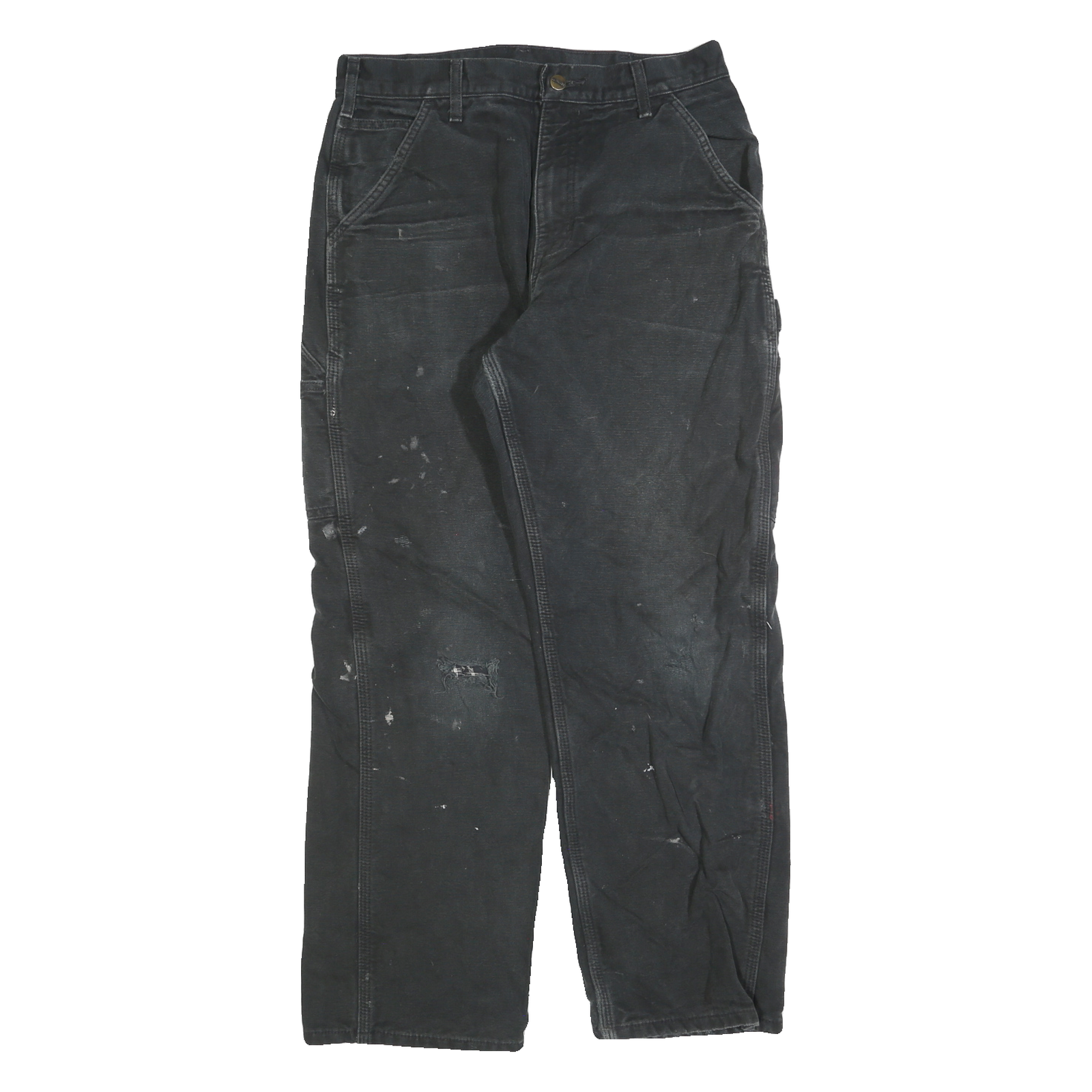CARHARTT Mens Relaxed Black Cotton Blend Trousers W32 L30 Workwear Zip Closure Refurbished - N/A refurbished available on Cerqular
