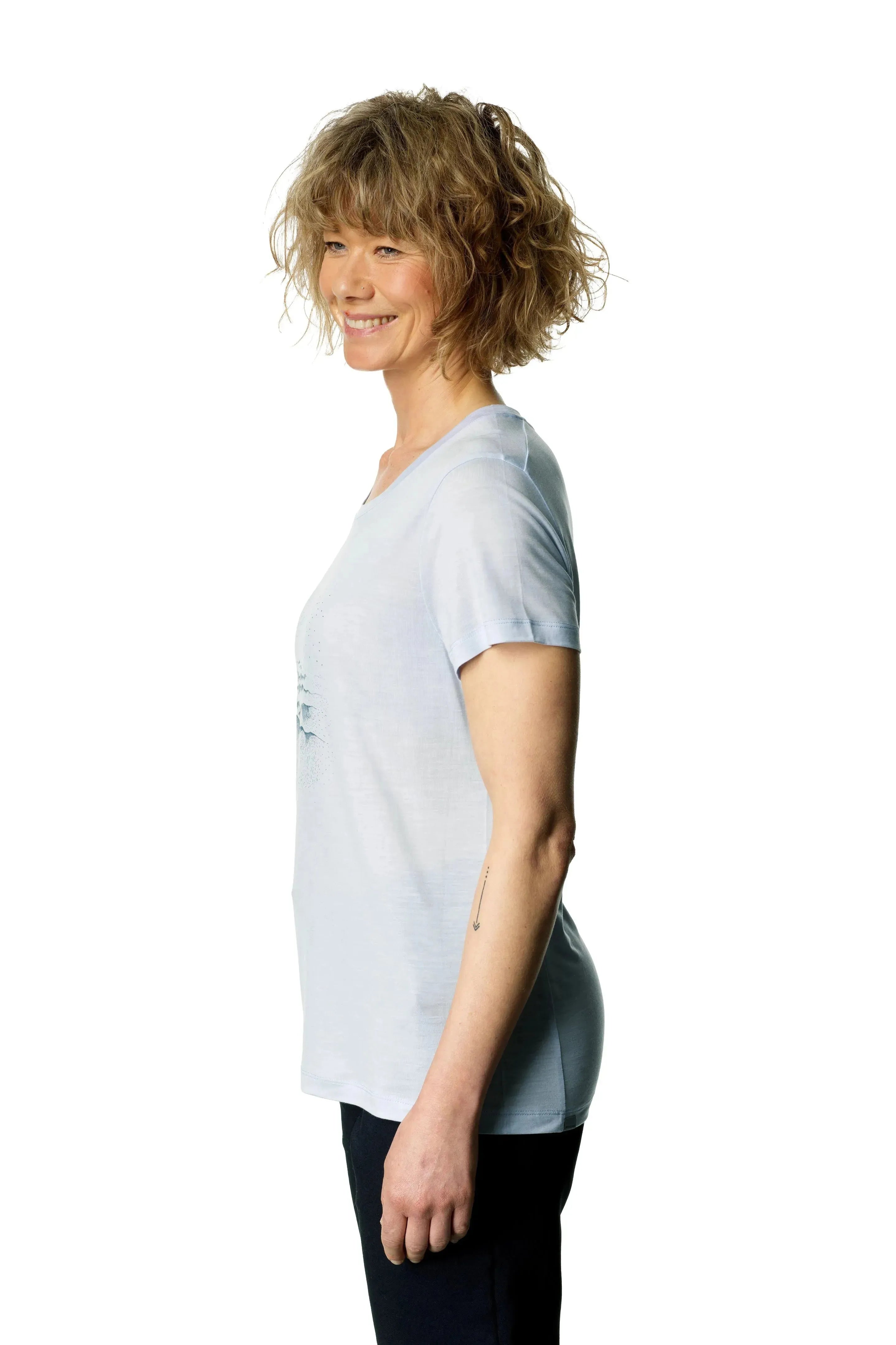 W's Tree Message Tee | Color: Bluetiful | Size: S Refurbished - Houdini Sportswear refurbished available on Cerqular