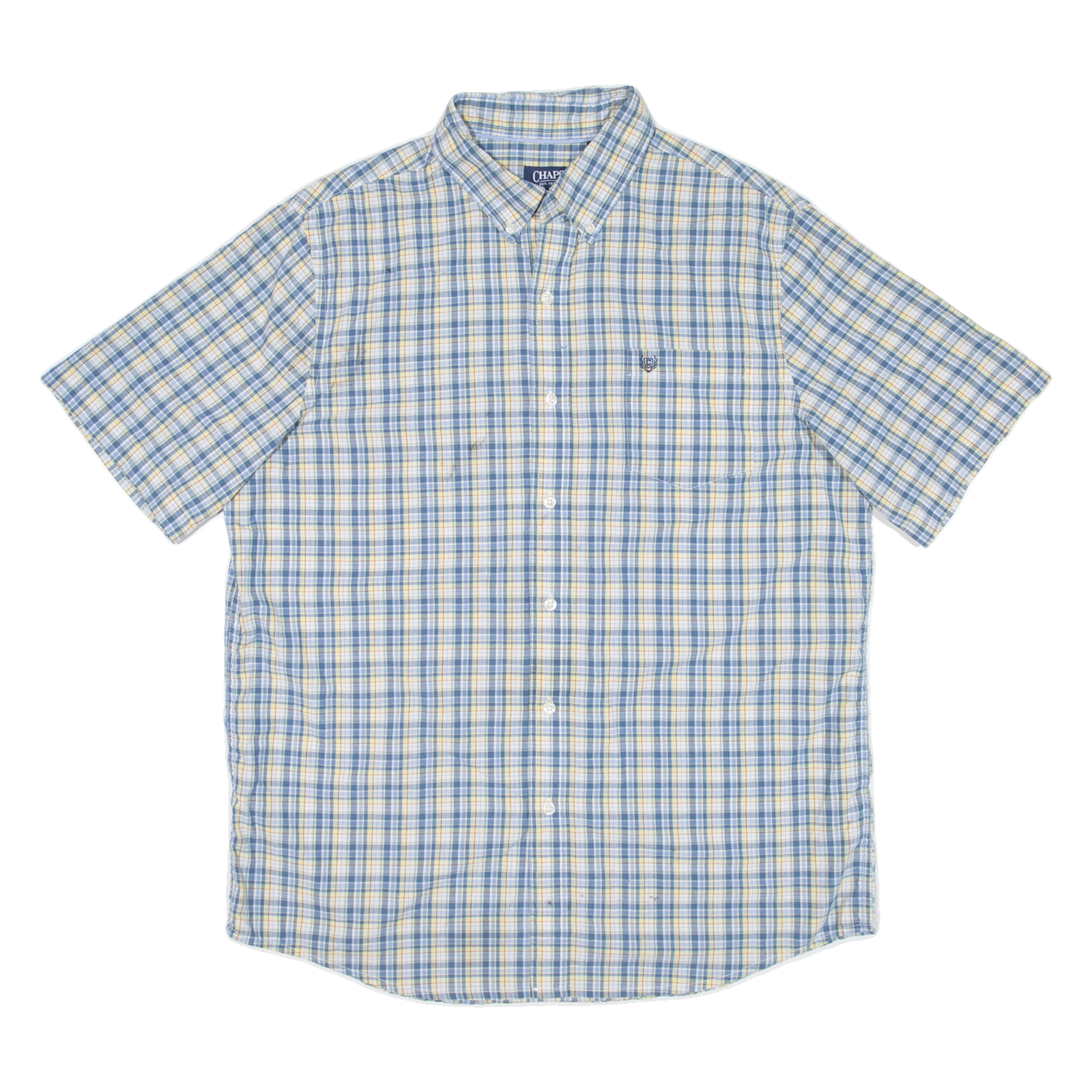 CHAPS Mens Shirt Blue Check L Refurbished - N/A refurbished available on Cerqular