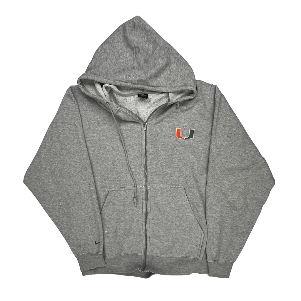 Nike Hoodie - Large Grey Cotton Blend Refurbished - Thrifted (note: this is a term often used to describe second- refurbished available on Cerqular