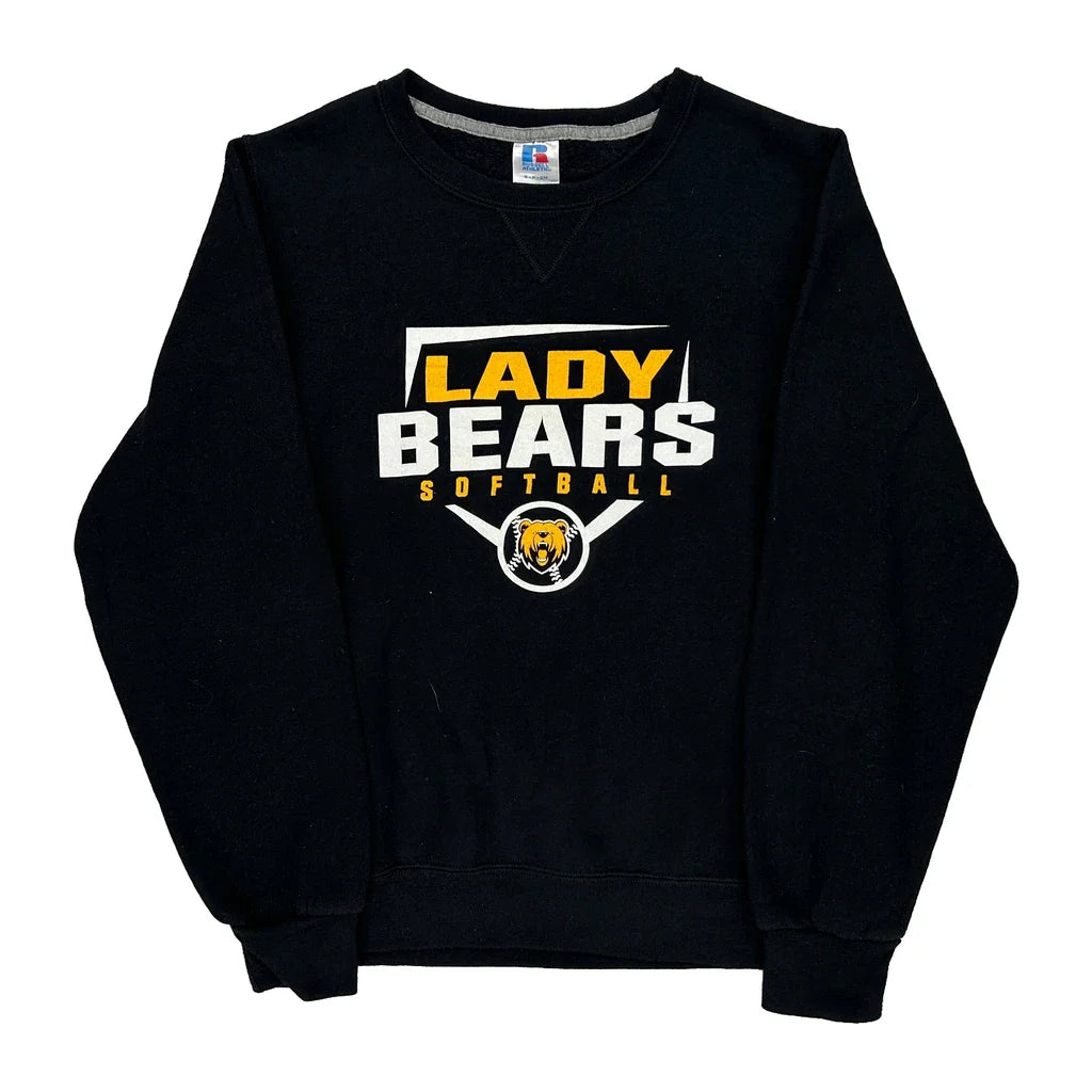 Buy Lady Bears Softball Russell Athletic Graphic Sweatshirt - Small Black Cotton Blend Refurbished - $23.57 Lady Bears Softball Russell Athletic Graphic Sweatshirt - Small Black Cotton Blend Refurbished - Thrifted (note: this is a term often used to describe second- refurbished available on Cerqular