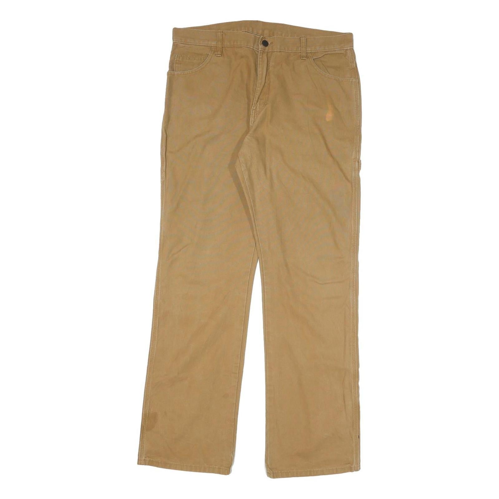 DICKIES Mens Cotton Blend Beige Regular Fit Straight Leg Trousers W34 L34 Refurbished - N/A refurbished available on Cerqular