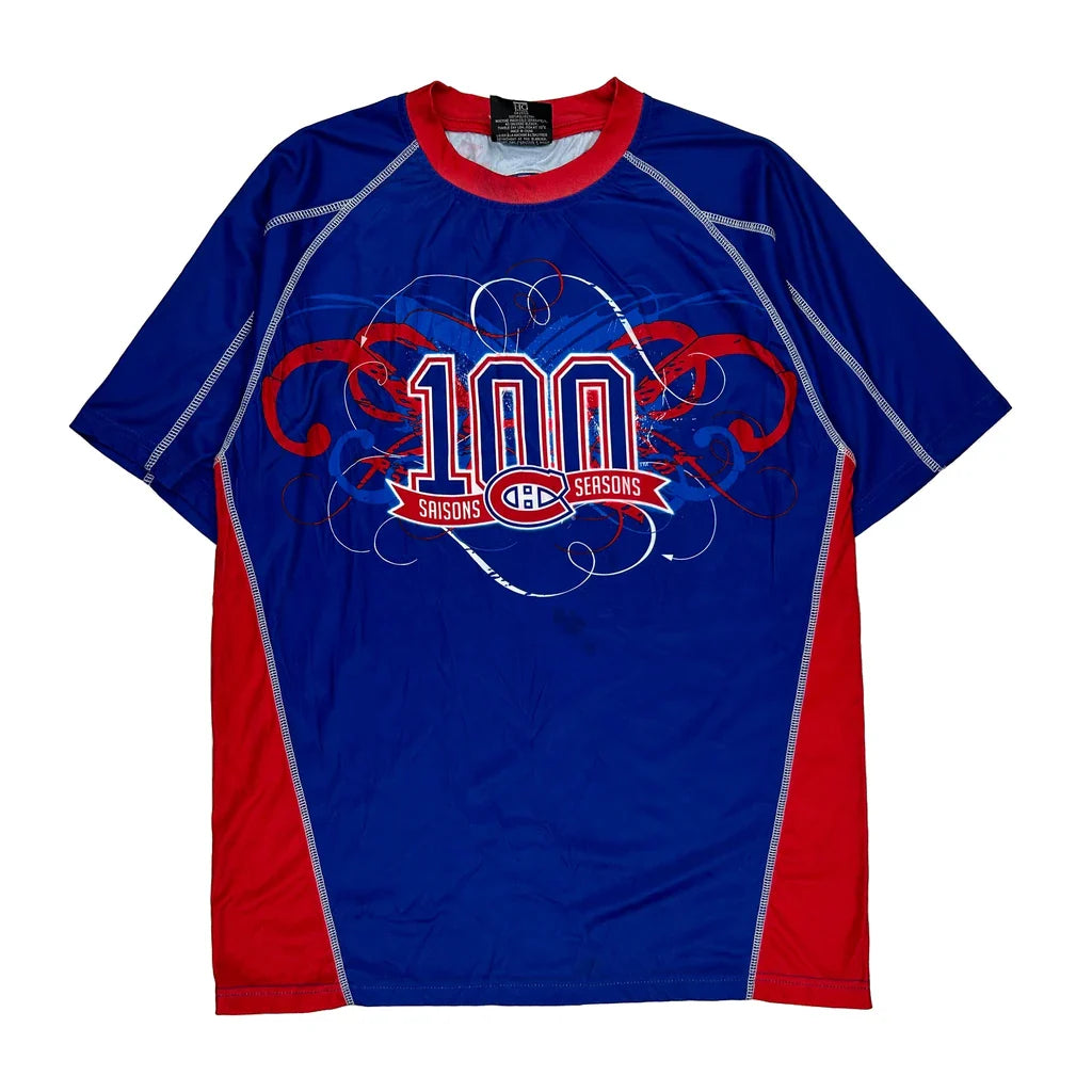 Buy Montreal Canadiens Nhl Jersey - Medium Blue Polyester Refurbished - $15.66 Montreal Canadiens Nhl Jersey - Medium Blue Polyester Refurbished - Thrifted (note: this is a term often used to describe second- refurbished available on Cerqular