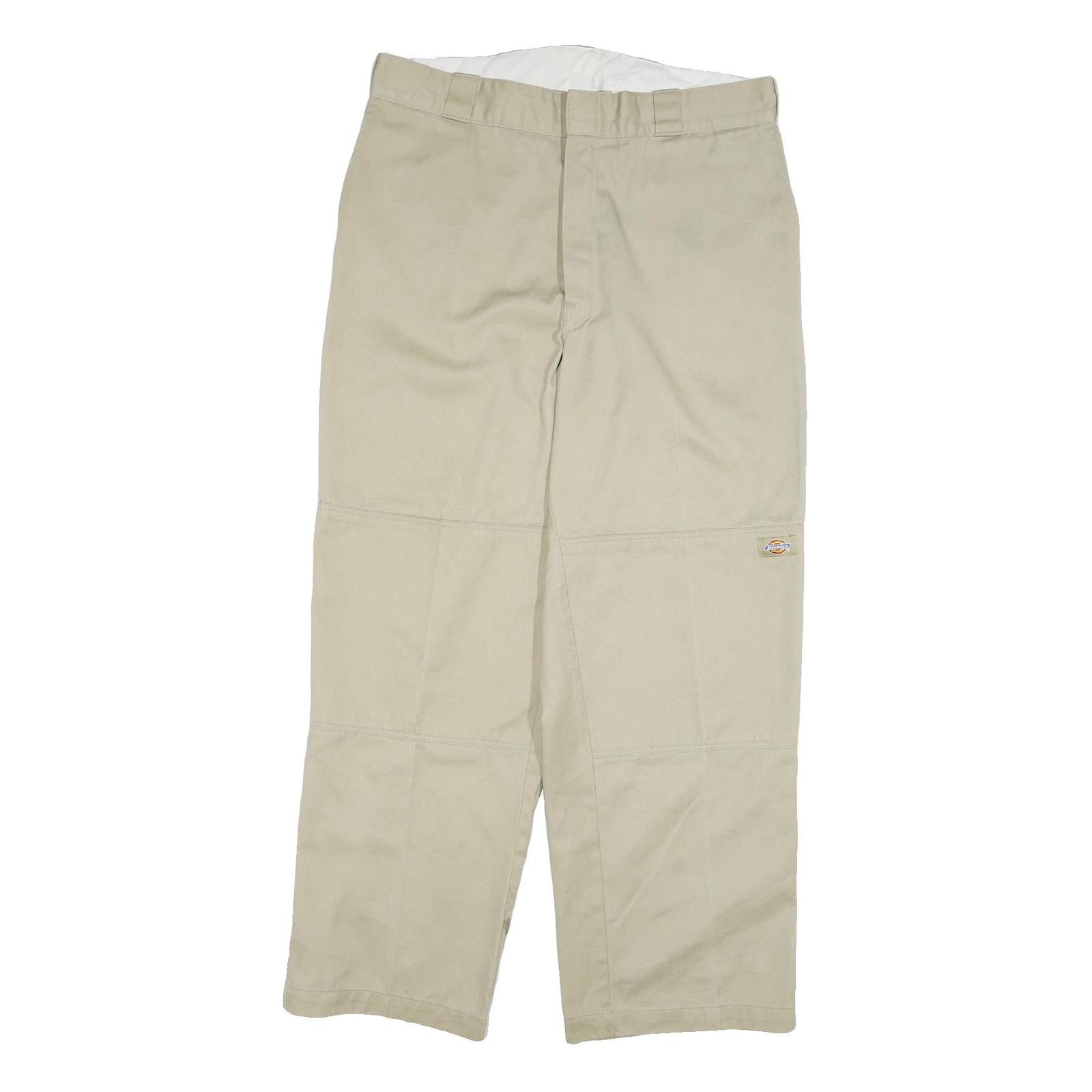 DICKIES Mens Cotton Blend Beige Regular Straight Trousers W34 L30 Workwear Refurbished - N/A refurbished available on Cerqular