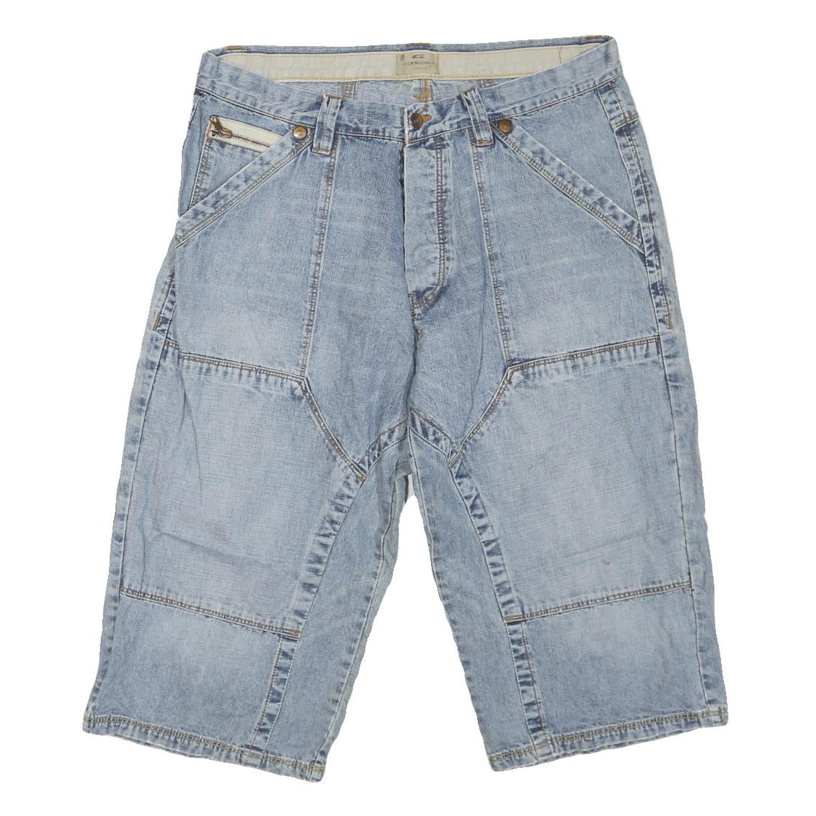 JACK&JONES Mens Shorts Blue Casual L W36 Cotton Blend Relaxed Fit Summer Refurbished - N/A refurbished available on Cerqular