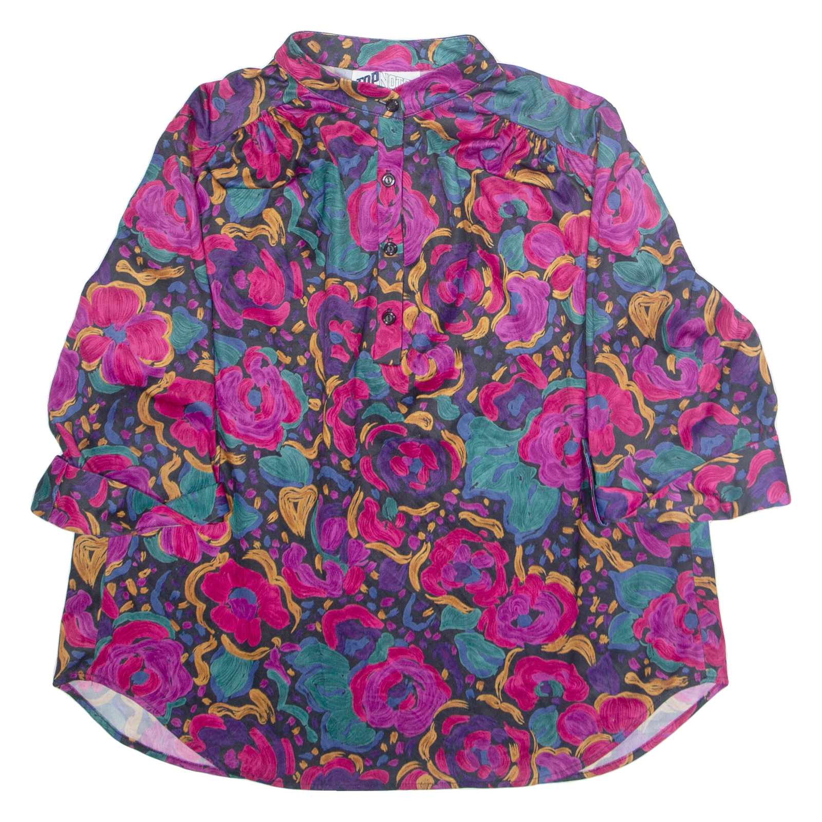 TOP NOTCH Womens Printed Blouse Purple 3/4 Sleeve Crazy Pattern L Refurbished - N/A refurbished available on Cerqular