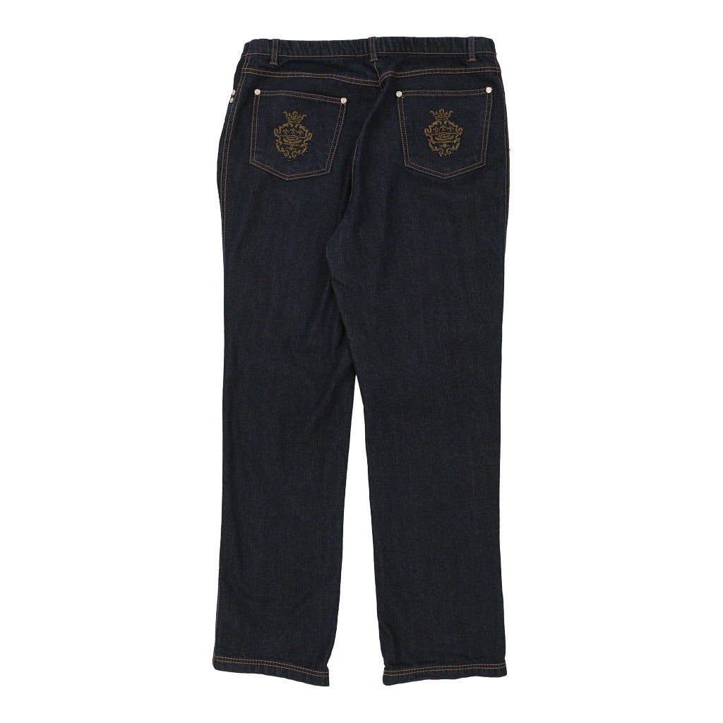 Elena Miro Embroidered Jeans - 36W UK 16 Dark Wash Cotton Refurbished - Thrifted (note: this is a term often used to describe second- refurbished available on Cerqular