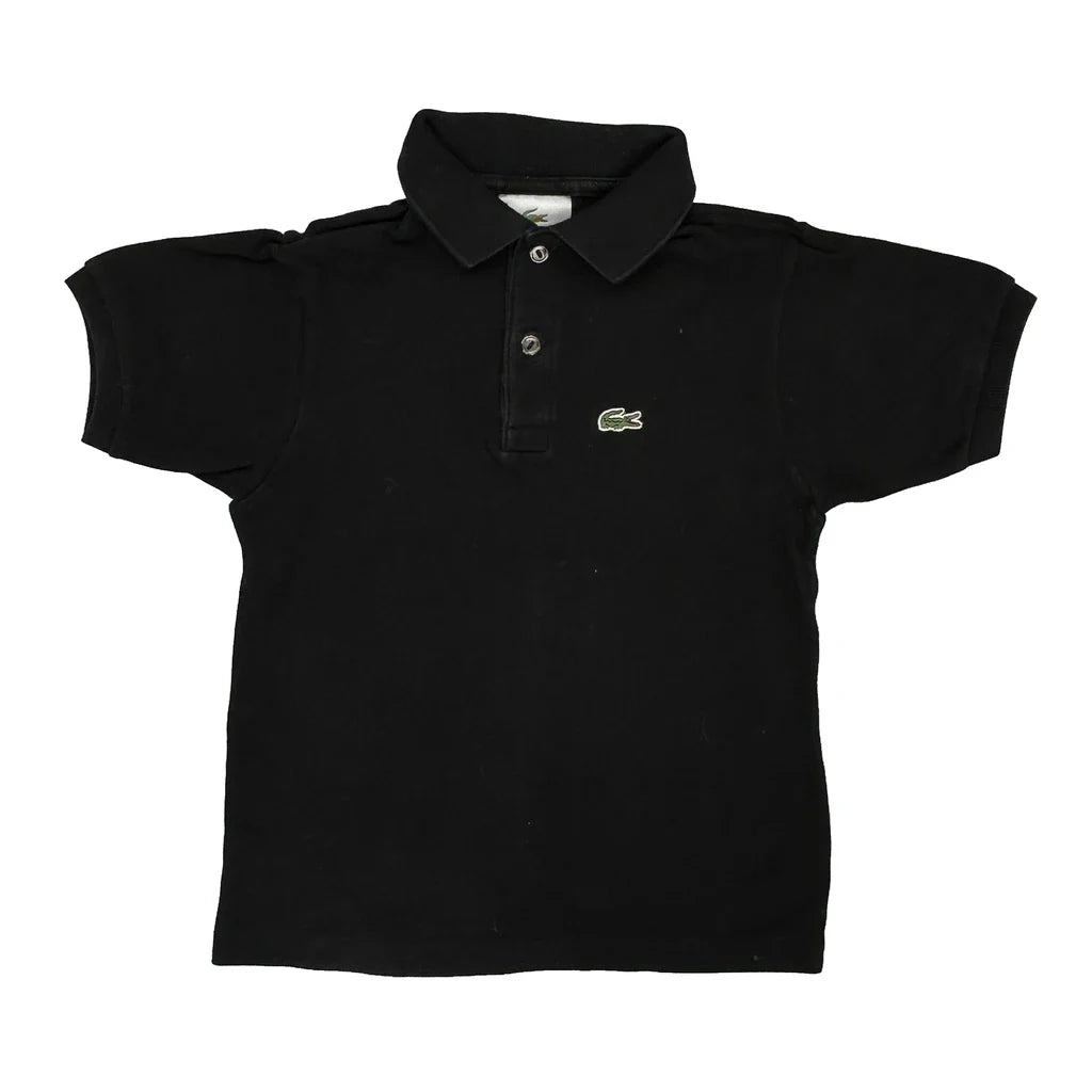Age 8 Lacoste Polo Shirt - Small Black Cotton Refurbished - Thrifted (note: this is a term often used to describe second- refurbished available on Cerqular