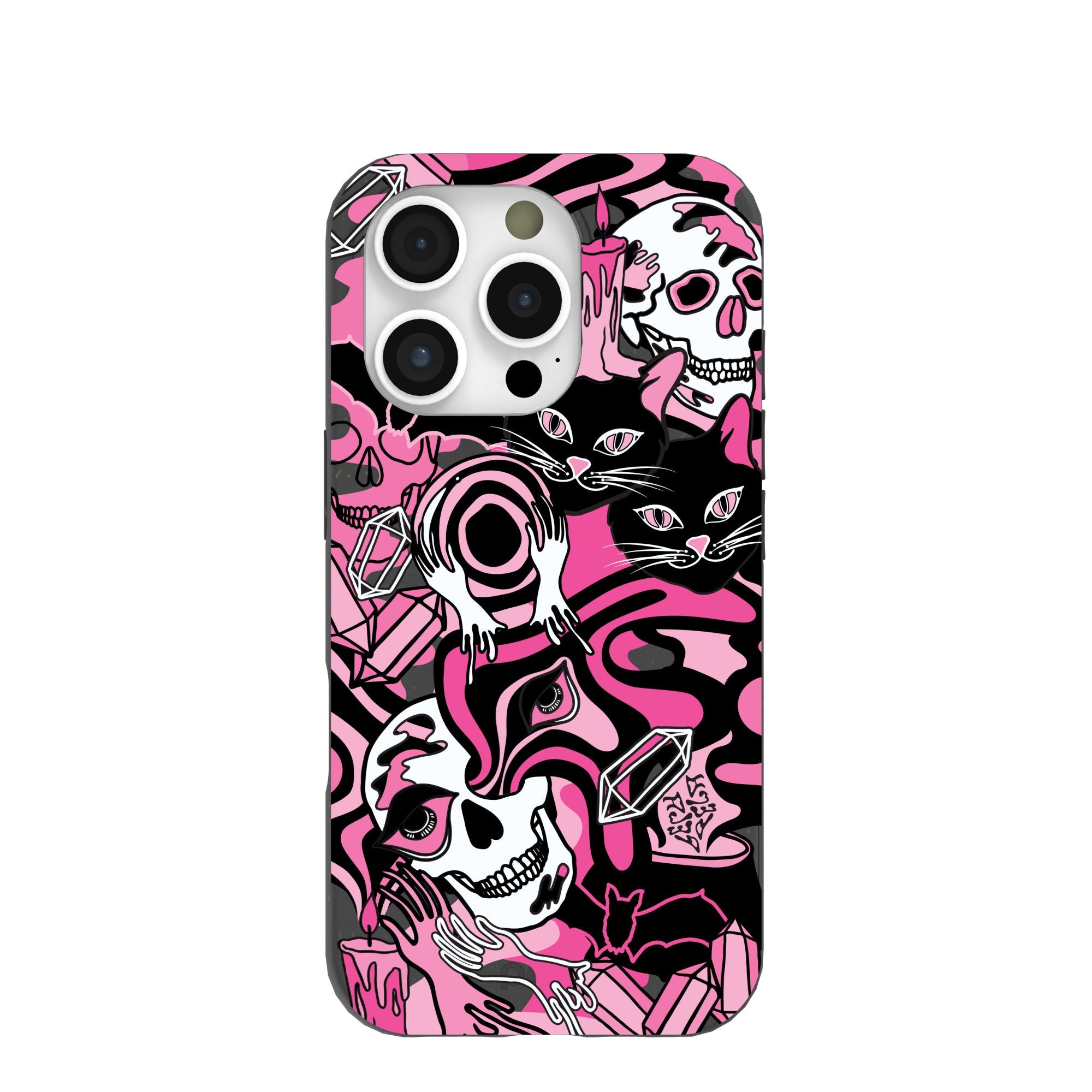 Black Spellbound Ghouls iPhone 16 Pro Case Refurbished - Pela Case refurbished available on Cerqular