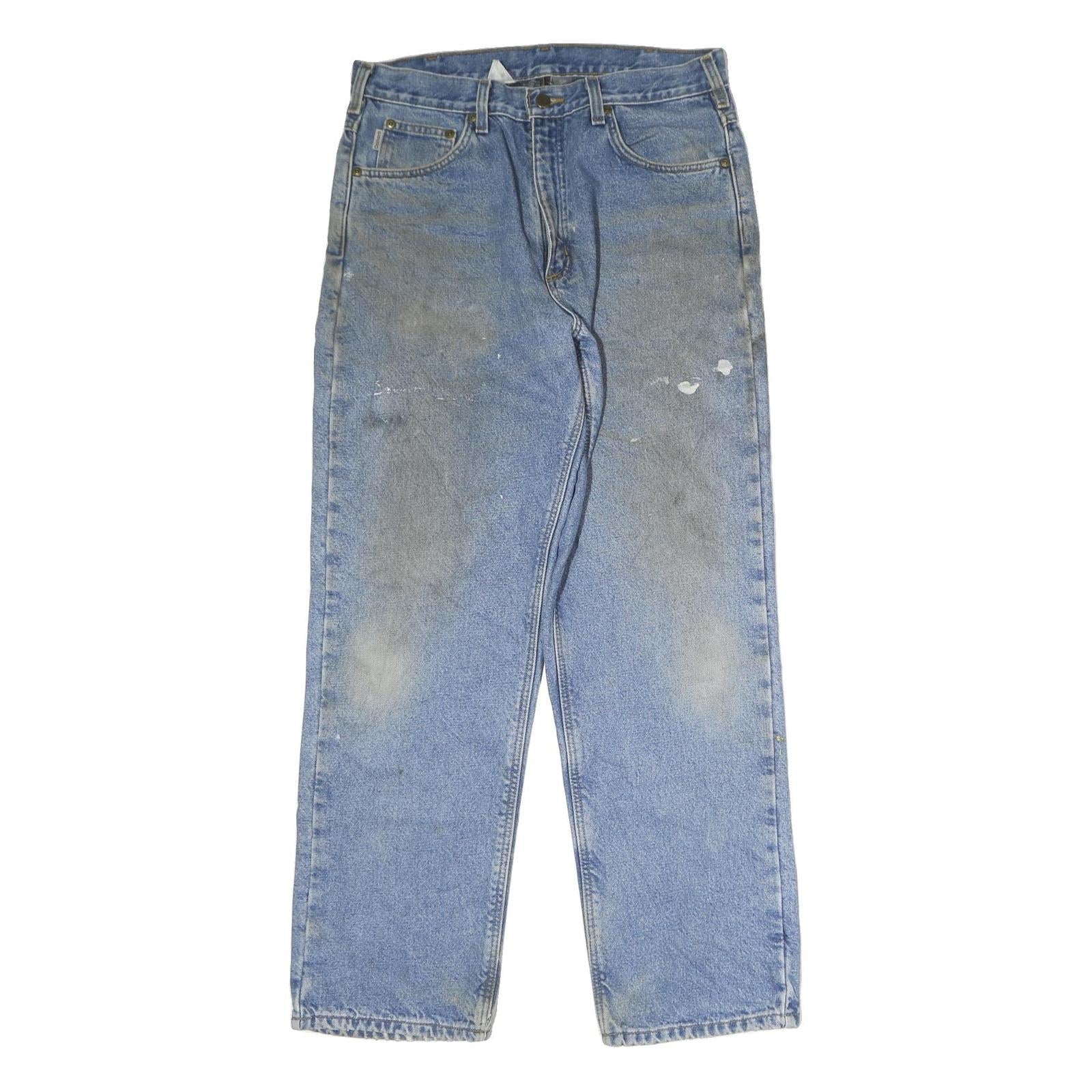 CARHARTT Mens Blue Regular Straight Denim W31 L32 Workwear Zip Closure Refurbished - N/A refurbished available on Cerqular