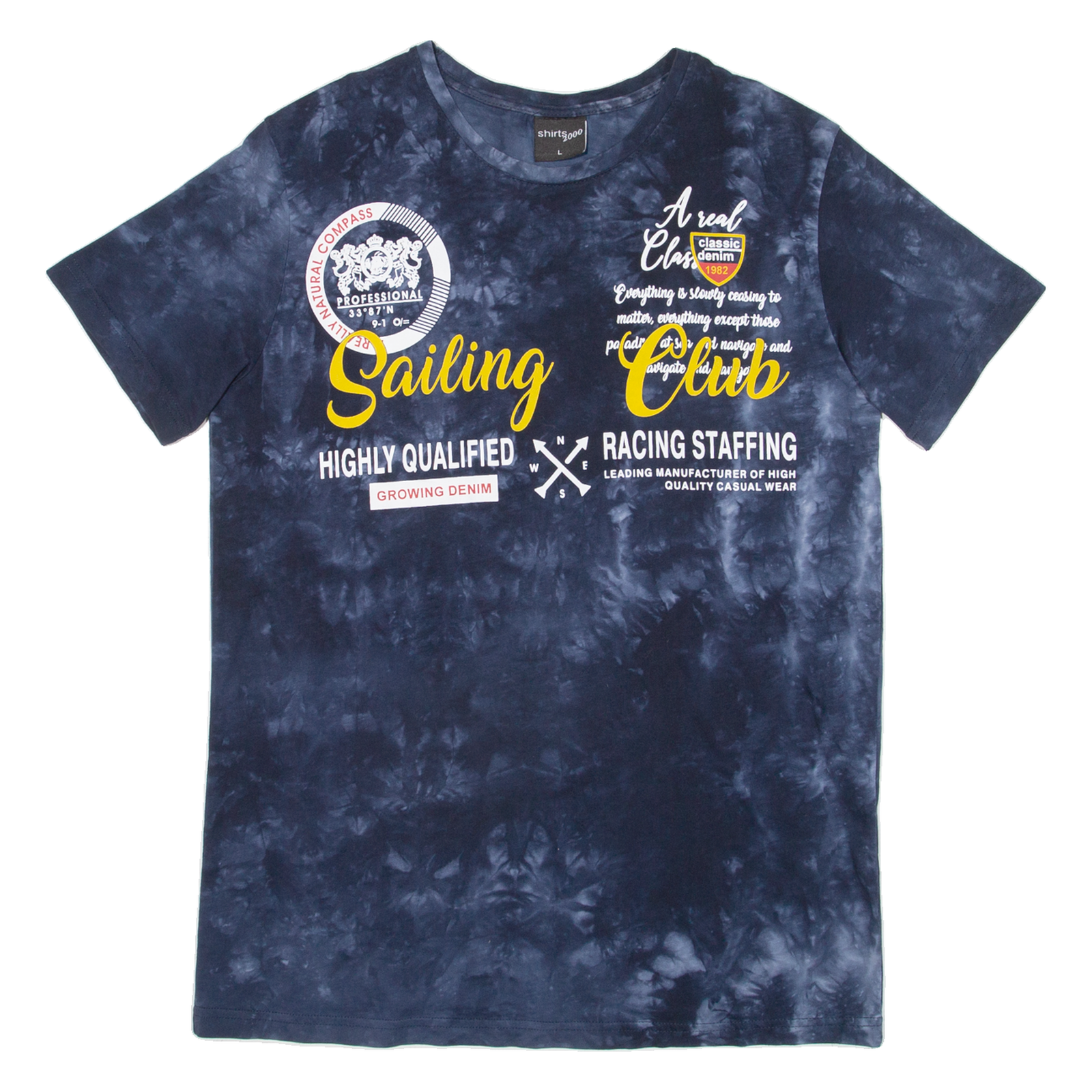 SHIRTS 2000 Mens Tie Dye T-Shirt Blue L Refurbished - N/A refurbished available on Cerqular
