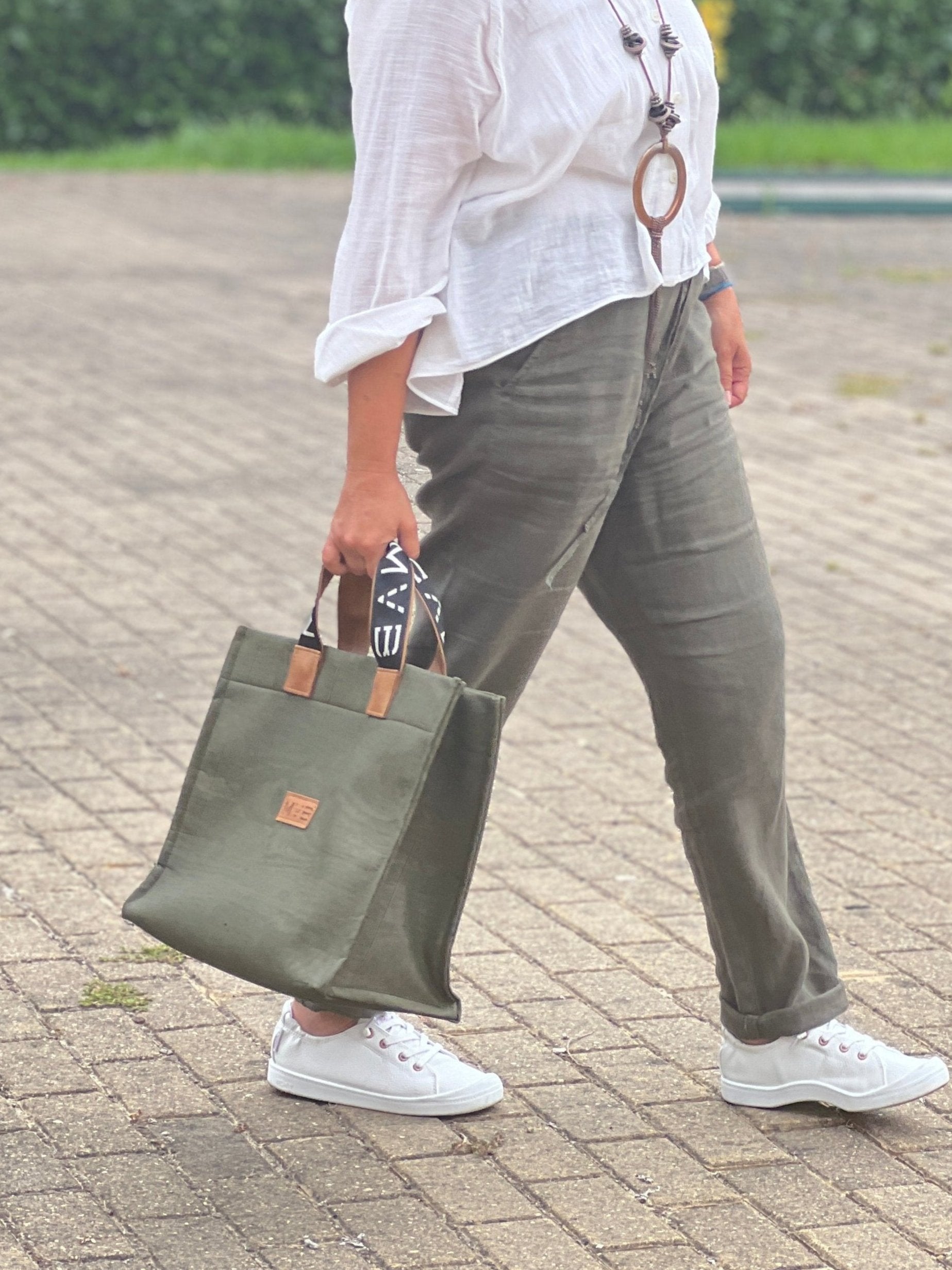 Tote Bag XL Green Cork Refurbished - My Vegan Bags refurbished available on Cerqular