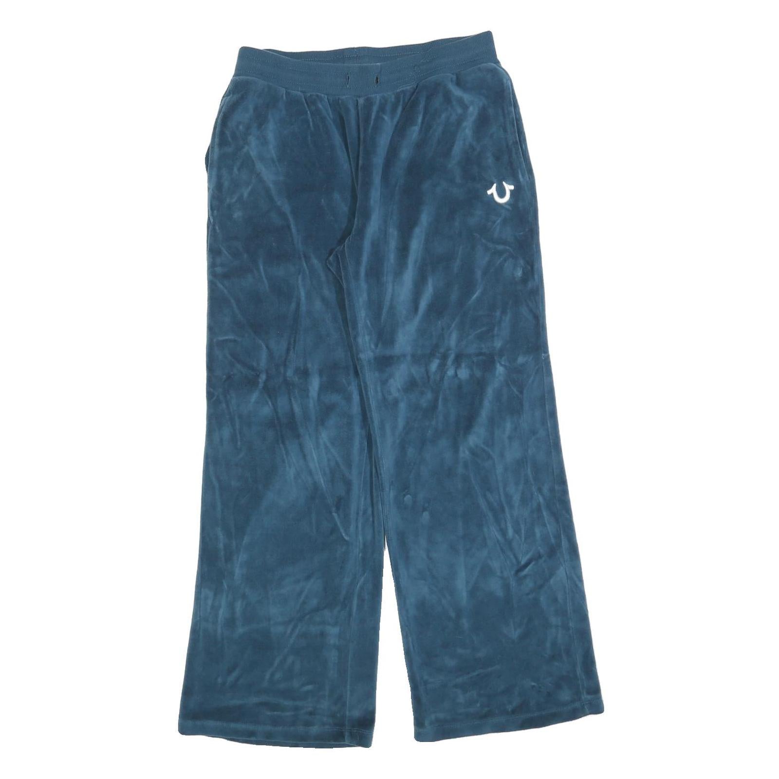 TRUE RELIGION Womens Joggers Blue S W28 L30 Relaxed Wide-Leg Cotton Blend Soft Refurbished - N/A refurbished available on Cerqular