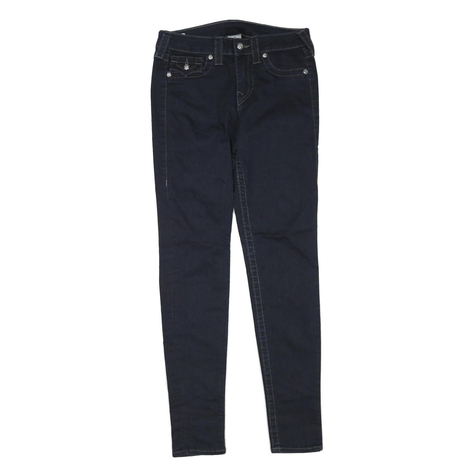 TRUE RELIGION Womens Jeans Blue Regular Skinny Denim Dark W28 L31 Zip Cotton Refurbished - N/A refurbished available on Cerqular