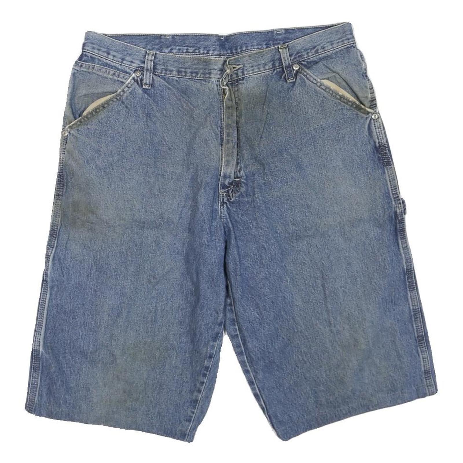 WRANGLER Mens Denim Blue Casual Shorts L W36 Cotton Blend Relaxed Fit Workwear Refurbished - N/A refurbished available on Cerqular