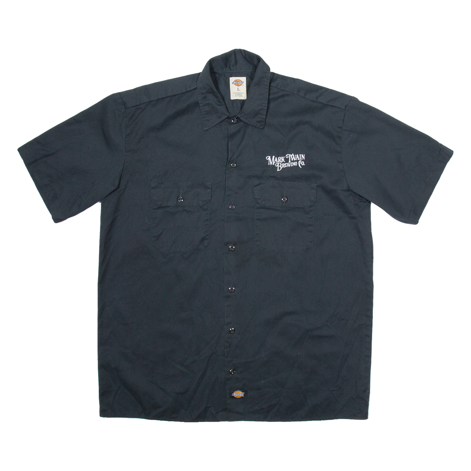 DICKIES Mark Twain Brewing Co Mens Plain Shirt Black L Refurbished - N/A refurbished available on Cerqular