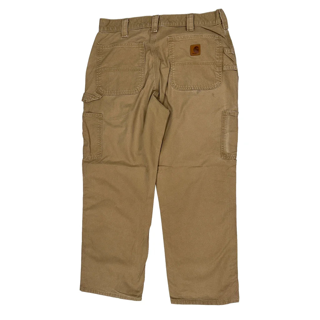 Buy Carhartt Carpenter Trousers - 34W 30L Khaki Cotton Refurbished - $73.69 Carhartt Carpenter Trousers - 34W 30L Khaki Cotton Refurbished - Thrifted (note: this is a term often used to describe second- refurbished available on Cerqular