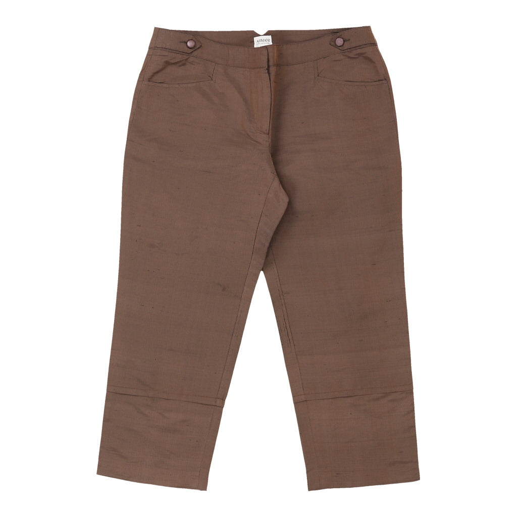 Armani Trousers - 34W UK 12 Brown Viscose | Size: UK 12 Refurbished - N/A (Preloved Designer is not a specific brand, it refurbished available on Cerqular