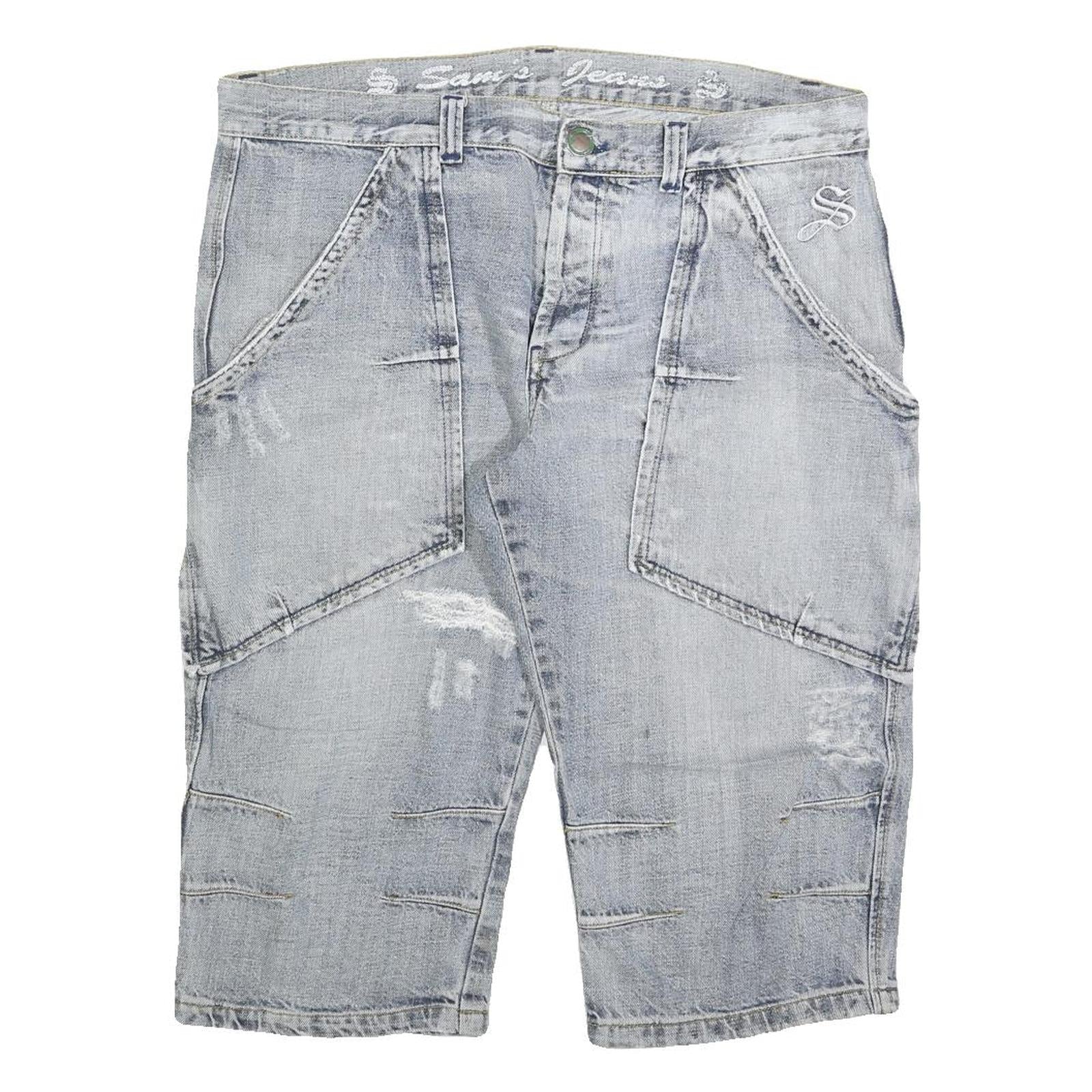 SAMS JEANS Mens Shorts Blue Casual XL W38 Large Pockets Cotton Blend Refurbished - N/A refurbished available on Cerqular