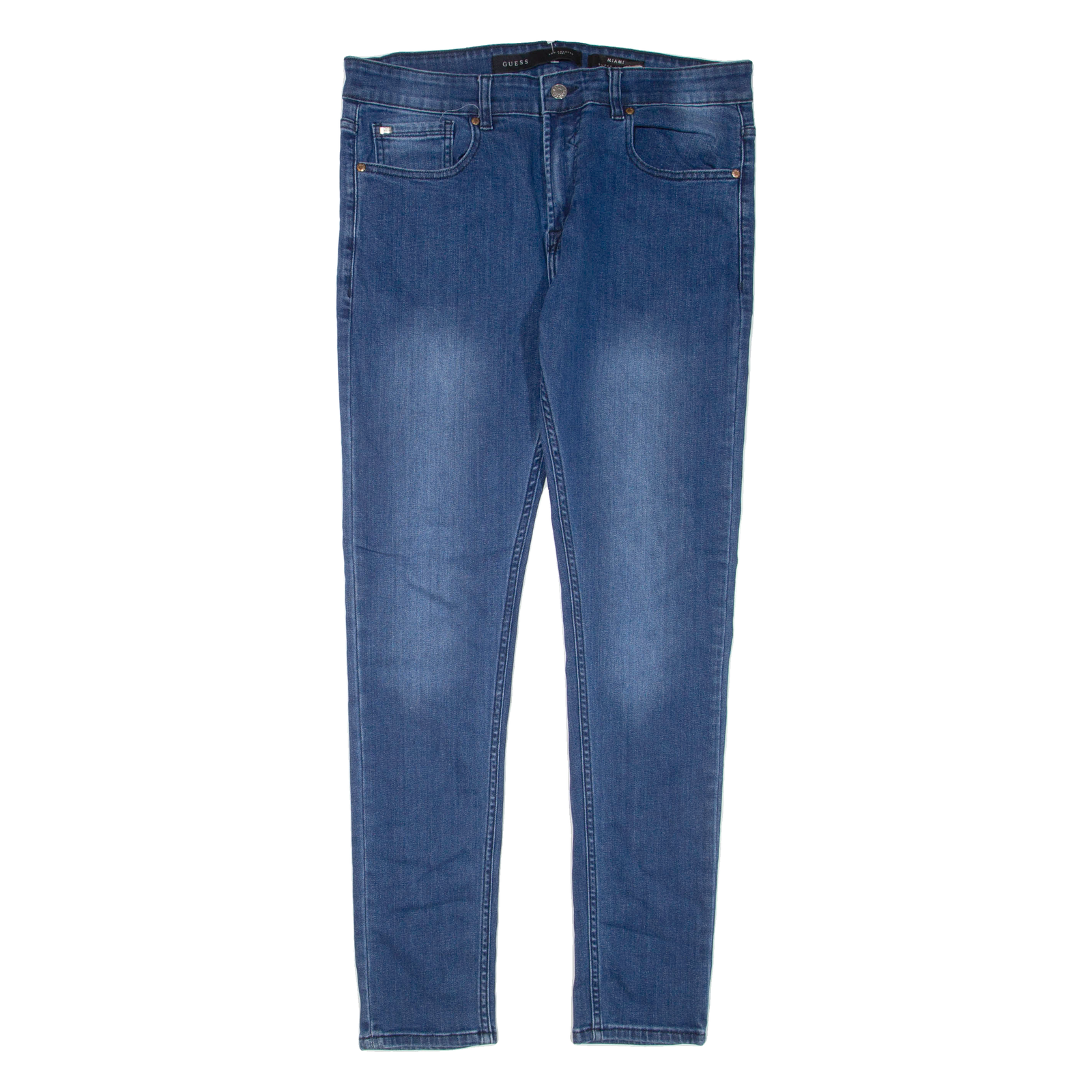 GUESS Miami Womens Jeans Blue Regular Skinny Stone Wash W34 L32 Refurbished - N/A refurbished available on Cerqular