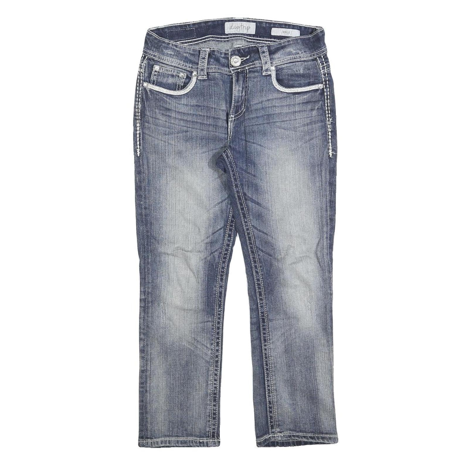 DAY TRIP Womens Regular Blue Denim Stone Wash Jeans W30 L25 Stylish Faded Design Refurbished - N/A refurbished available on Cerqular