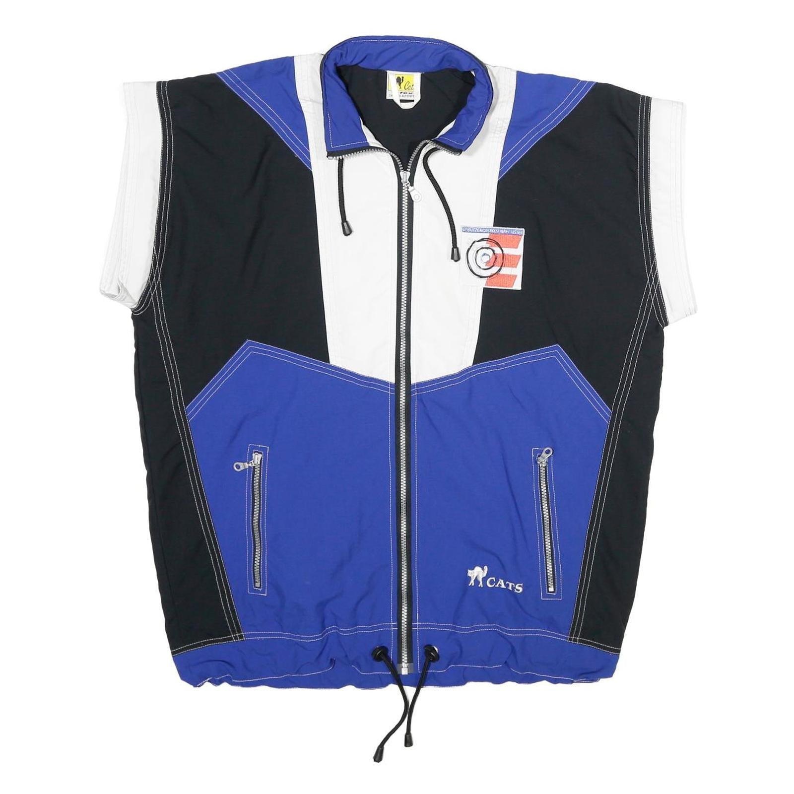 Buy CATS Mens Blue & Black White Colourblock S Nylon Zip Sleeveless Sports Logo Refurbished - $37.69 CATS Mens Blue & Black White Colourblock S Nylon Zip Sleeveless Sports Logo Refurbished - N/A refurbished available on Cerqular