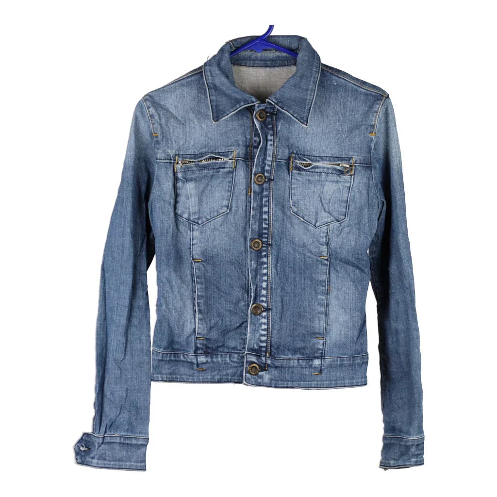 Unbranded Denim Jacket - Medium Blue Cotton Refurbished - Thrifted (note: this is a term often used to describe second- refurbished available on Cerqular