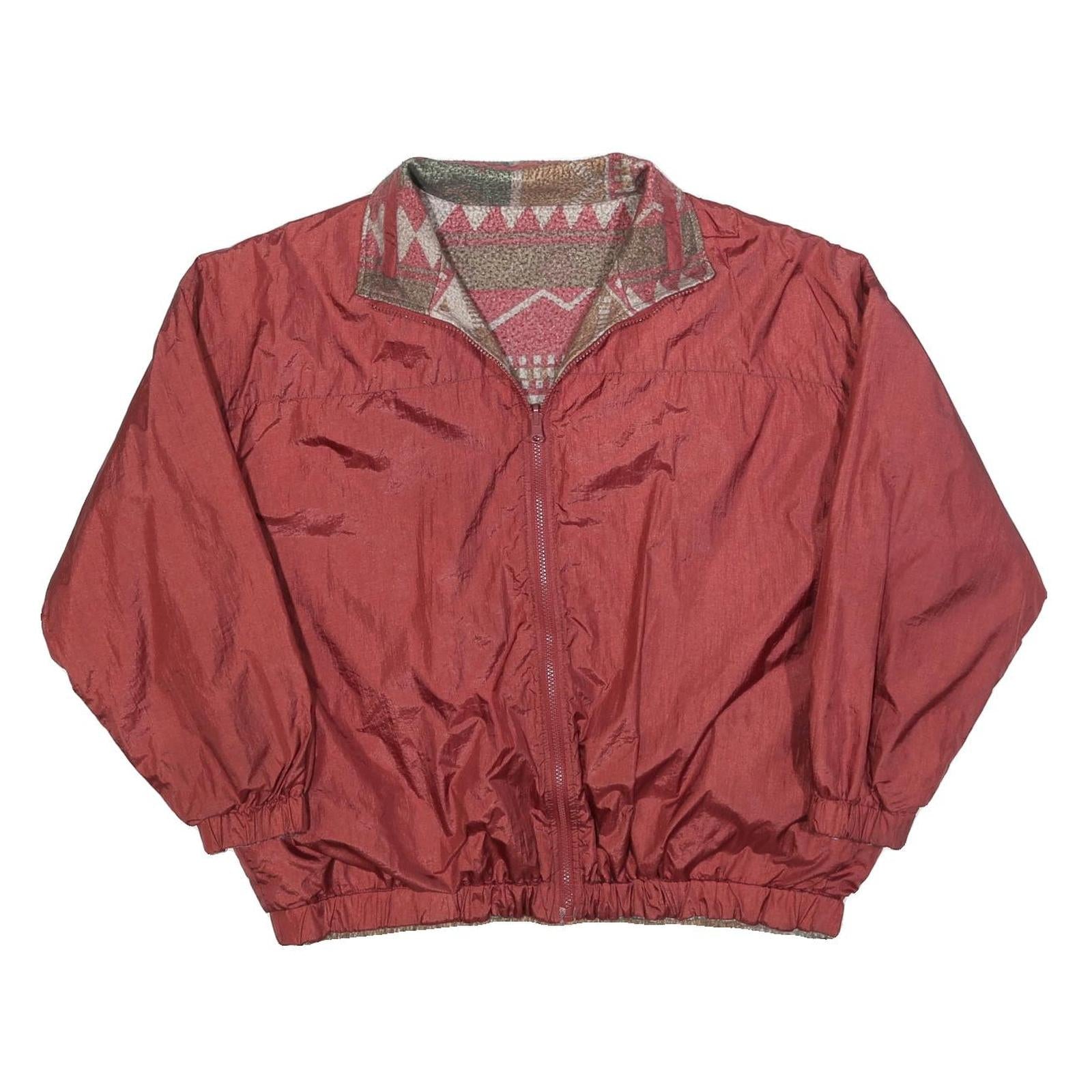 GOTTSCHALKS Mens Red & Brown Reversible Nylon Zip Jacket L Classic Casual Refurbished - N/A refurbished available on Cerqular
