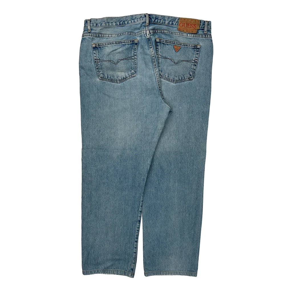 Guess Jeans - 38W 30L Light Wash Cotton Refurbished - Thrifted (note: this is a term often used to describe second- refurbished available on Cerqular