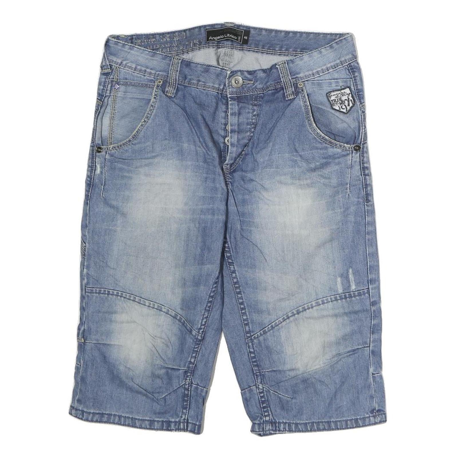 ANGELO LITRICO Mens Shorts Blue Denim M W34 Casual Cotton Button Refurbished - N/A refurbished available on Cerqular