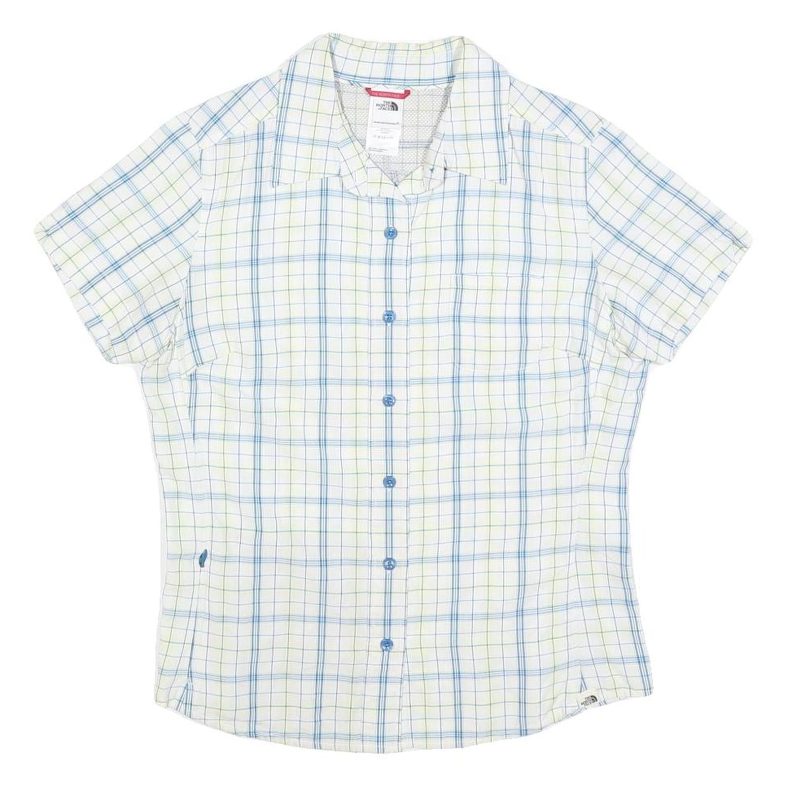 THE NORTH FACE Womens White & Blue Check Shirt M Outdoor Casual Button Down Refurbished - N/A refurbished available on Cerqular