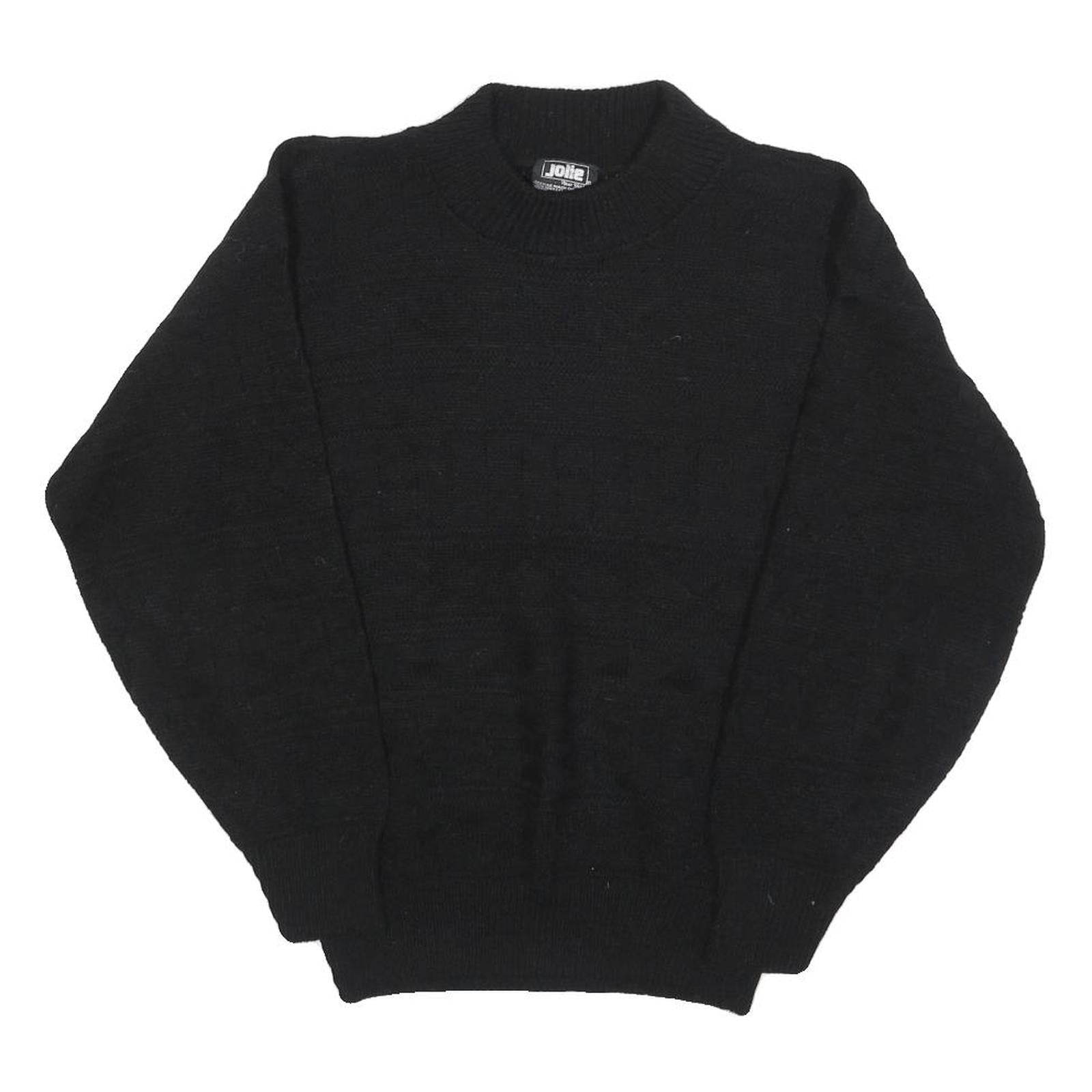 JOLIE Womens Black Plain Acrylic Jumper Crew Neck Basic Knit Size S Soft Fit Refurbished - N/A refurbished available on Cerqular