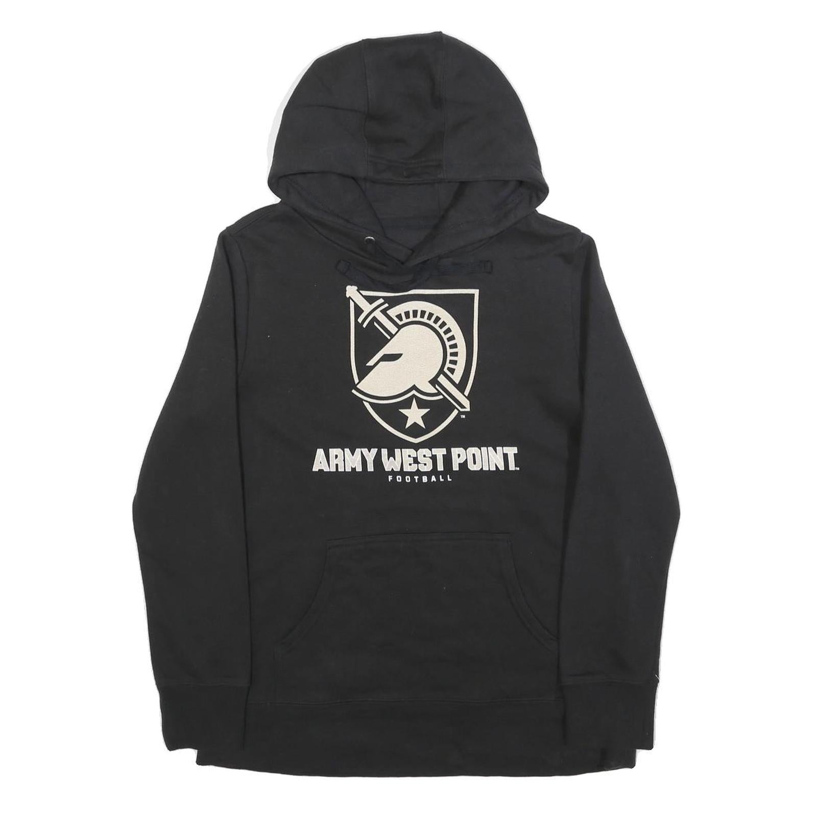 Womens Black Army West Point Football Hoodie M Cotton Blend Hooded Sweatshirt Refurbished - N/A refurbished available on Cerqular