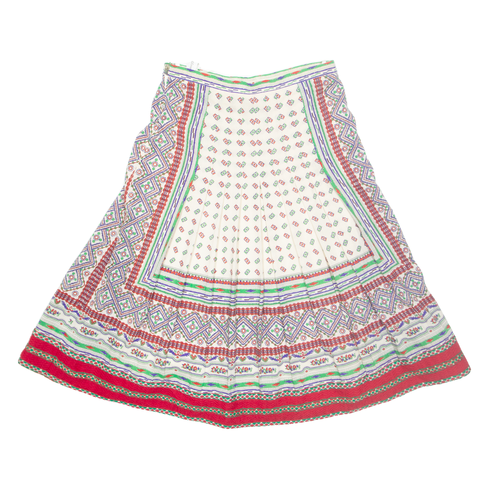 Womens Pleated Skirt Red Midi Crazy Pattern M Refurbished - N/A refurbished available on Cerqular