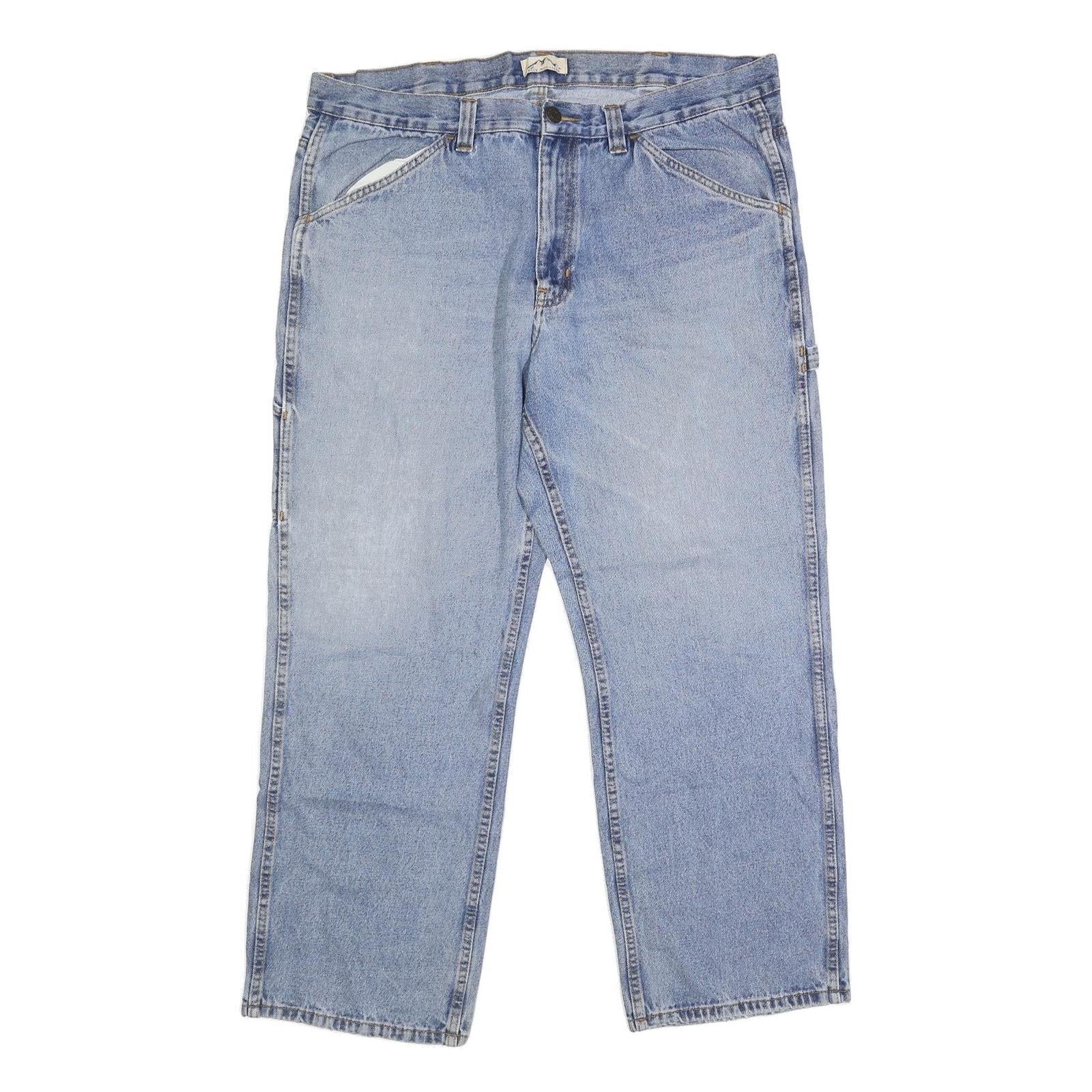 BLUE MOUNTAIN Mens Loose Fit Blue Denim Jeans W40 L31 Casual Cotton Blend Zip Refurbished - N/A refurbished available on Cerqular