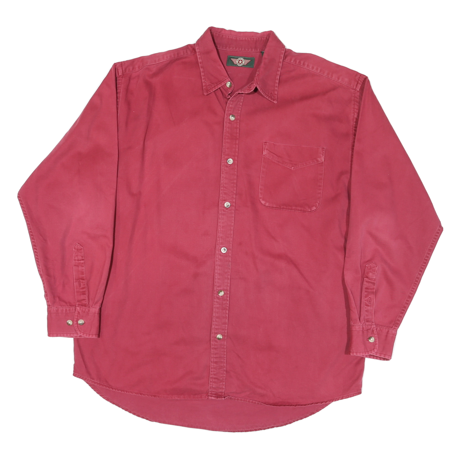 AMERICAN OUTPOST Mens Red Plain Shirt XL Casual Button Down Cotton Blend Refurbished - N/A refurbished available on Cerqular