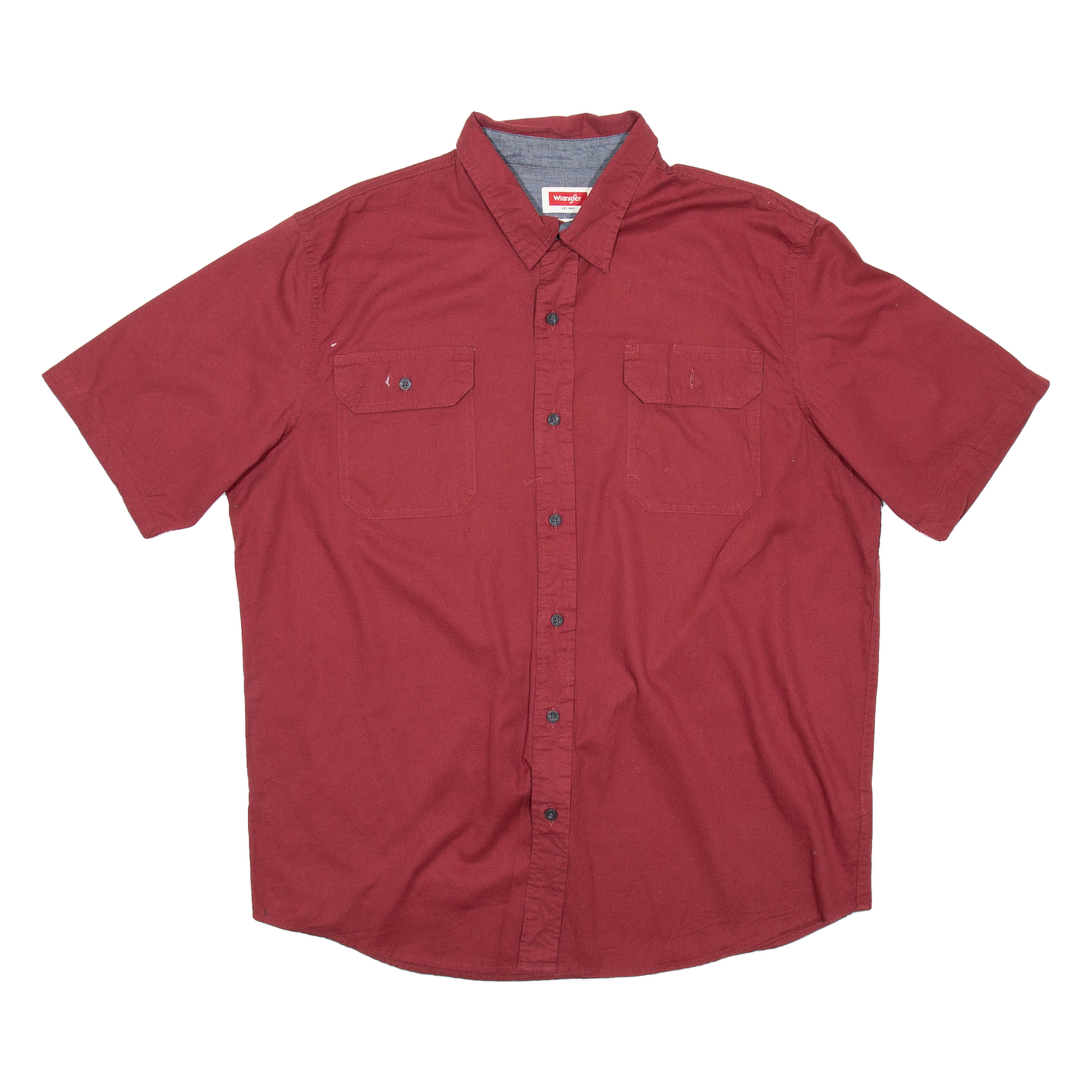 WRANGLER Mens Plain Shirt Red L Refurbished - N/A refurbished available on Cerqular