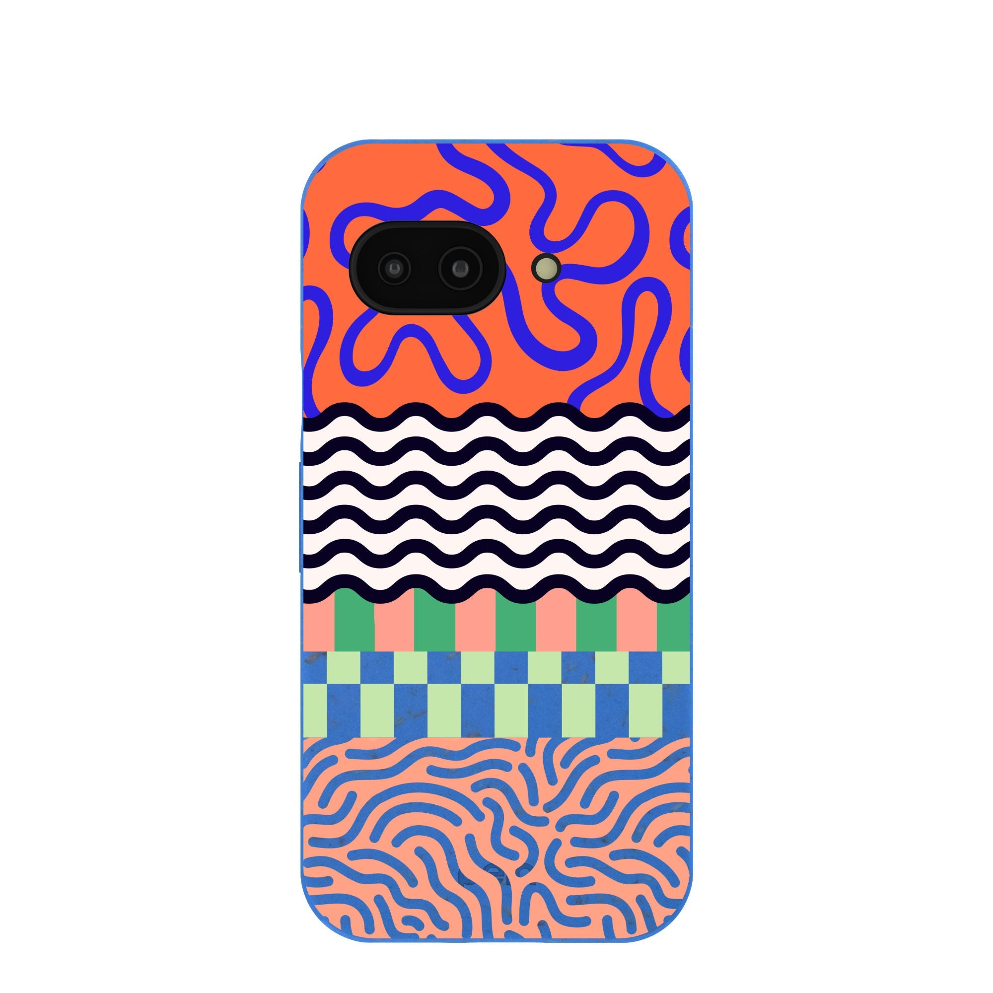 Buy Electric Blue Tangerine Mix Google Pixel 9a Case Refurbished - $65.00 Electric Blue Tangerine Mix Google Pixel 9a Case Refurbished - Pela Case refurbished available on Cerqular