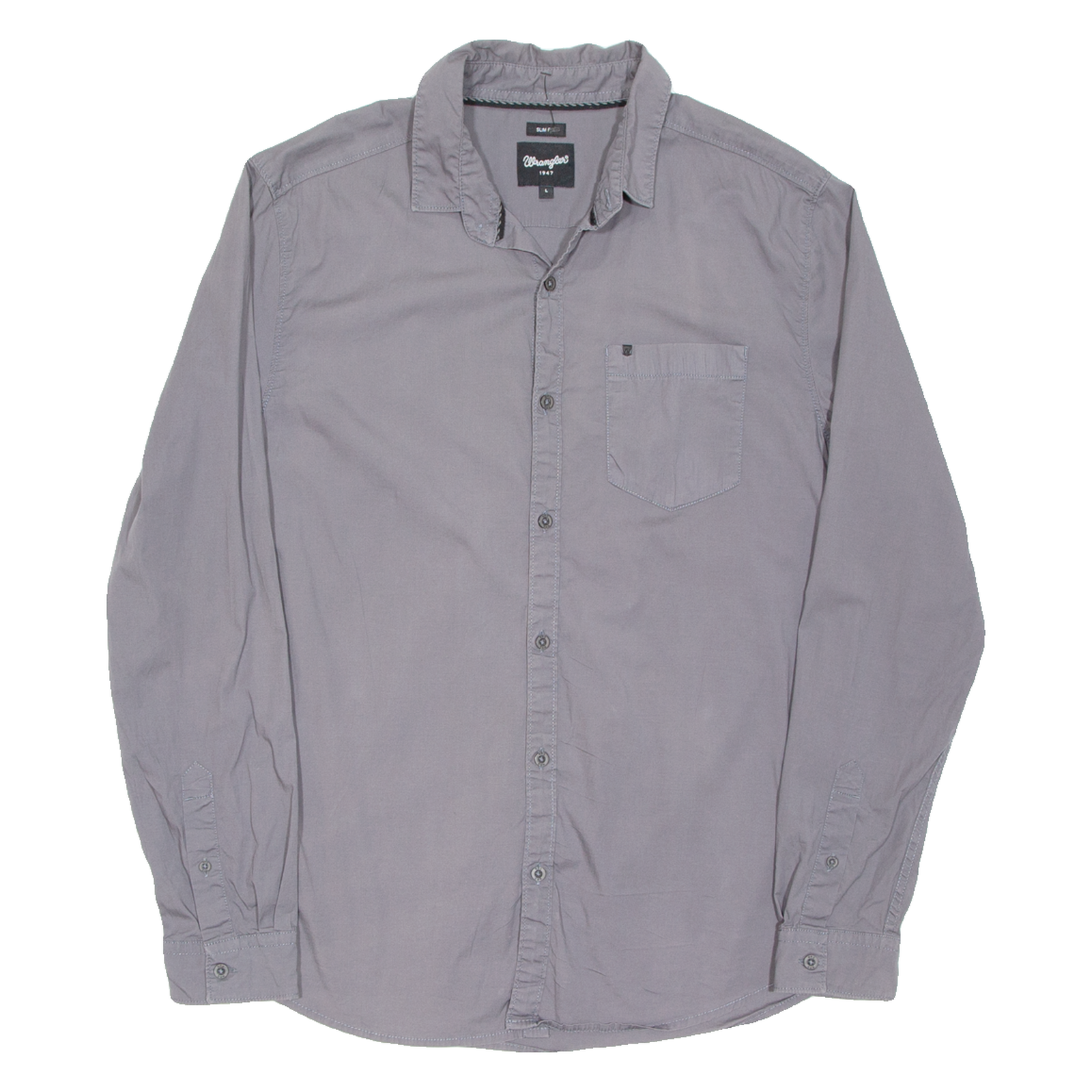 Buy WRANGLER Slim Fit Mens Plain Shirt Grey Long Sleeve L Refurbished - $28.59 WRANGLER Slim Fit Mens Plain Shirt Grey Long Sleeve L Refurbished - N/A refurbished available on Cerqular