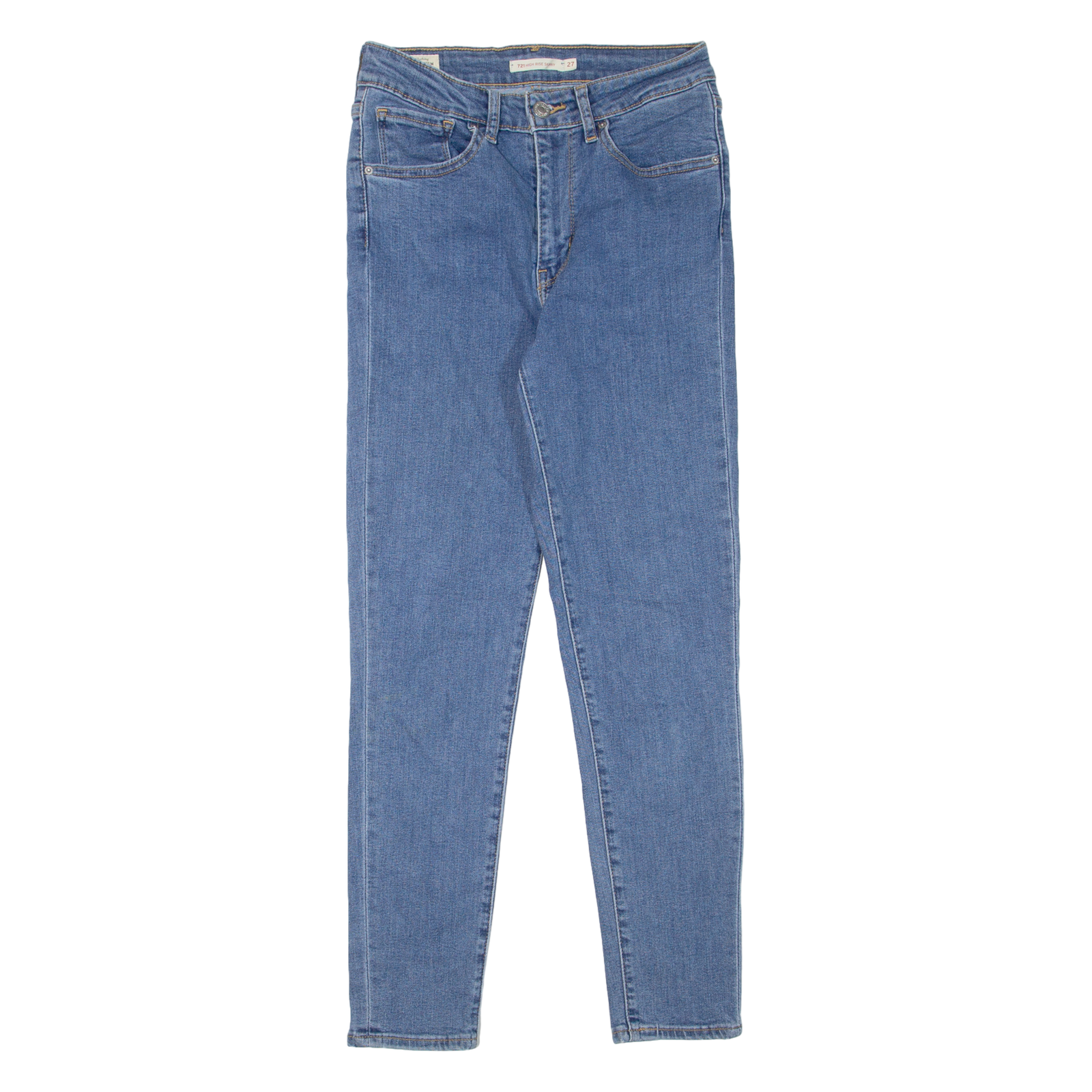 LEVI'S 721 High Rise BIG E Womens Jeans Blue Slim Skinny W27 L26 Refurbished - N/A refurbished available on Cerqular