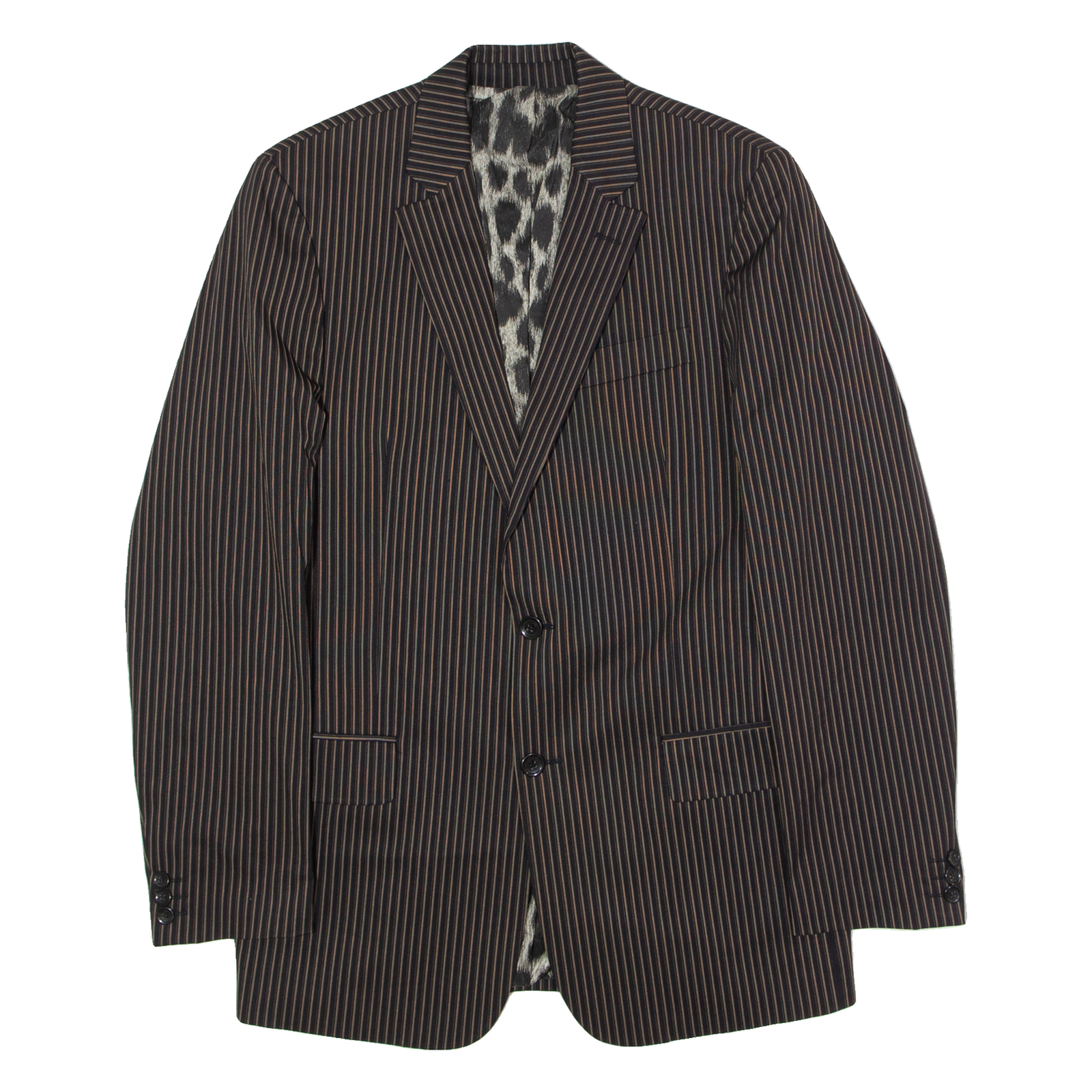JUST CAVALLI Mens Blazer Jacket Brown Pinstripe M Refurbished - N/A refurbished available on Cerqular
