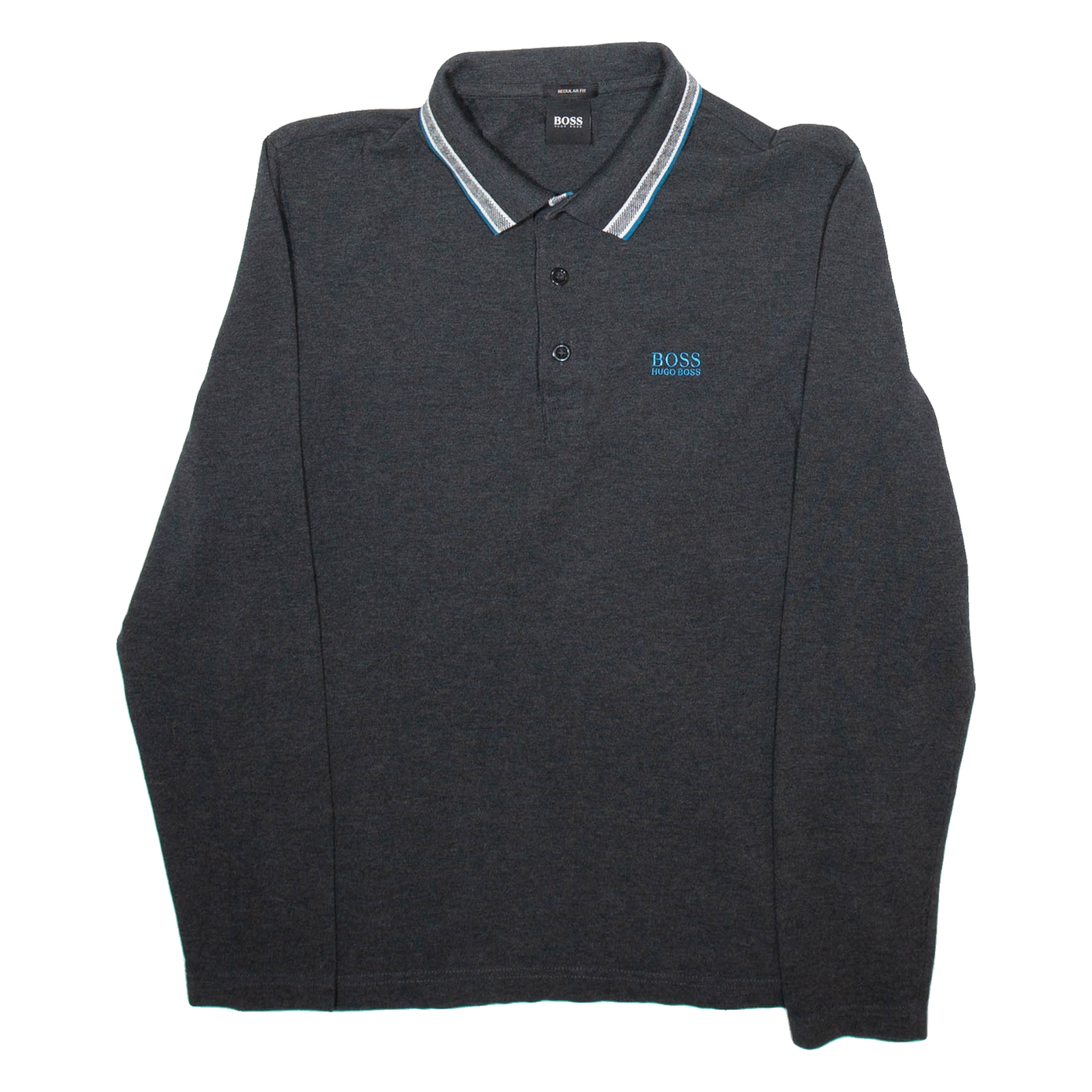 BOSS Mens Polo Shirt Grey Long Sleeve S Refurbished - N/A refurbished available on Cerqular