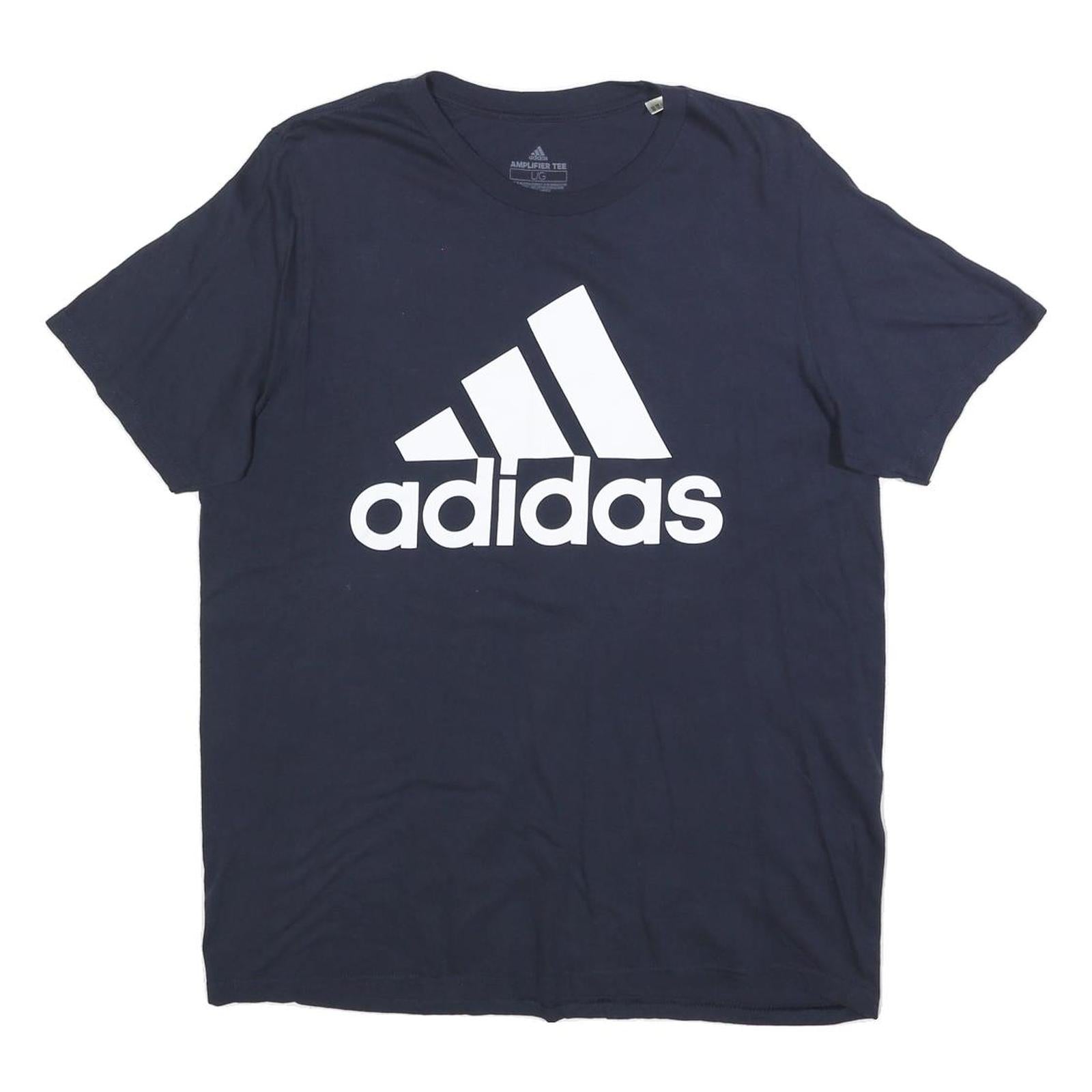 ADIDAS Mens Blue Graphic T-Shirt L Short Sleeve Crew Neck Sports Casual Refurbished - N/A refurbished available on Cerqular