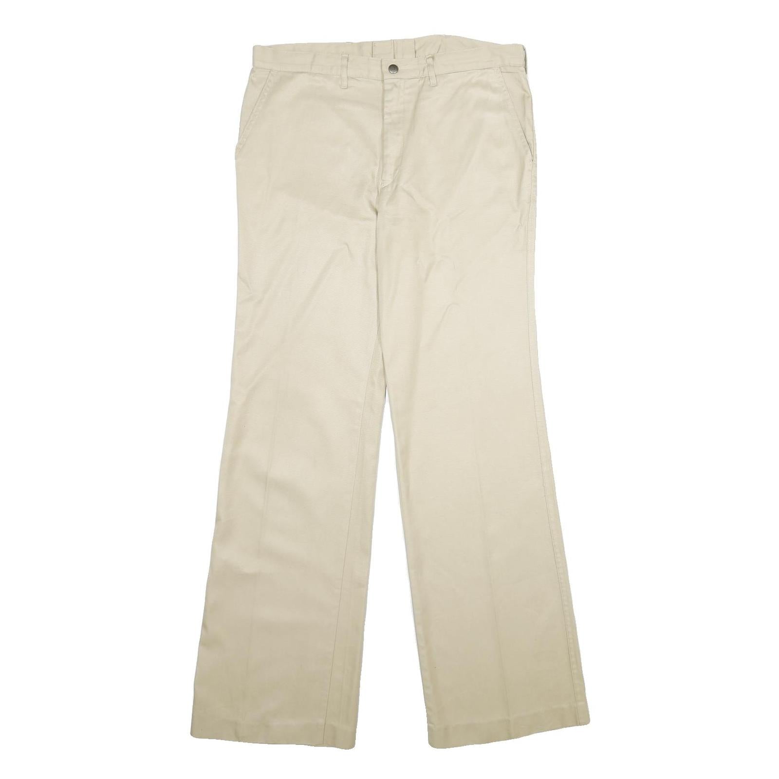 MCGREGOR Mens Classic Beige Trousers W32 L34 Polyester Blend Zip Plain Regular Refurbished - N/A refurbished available on Cerqular