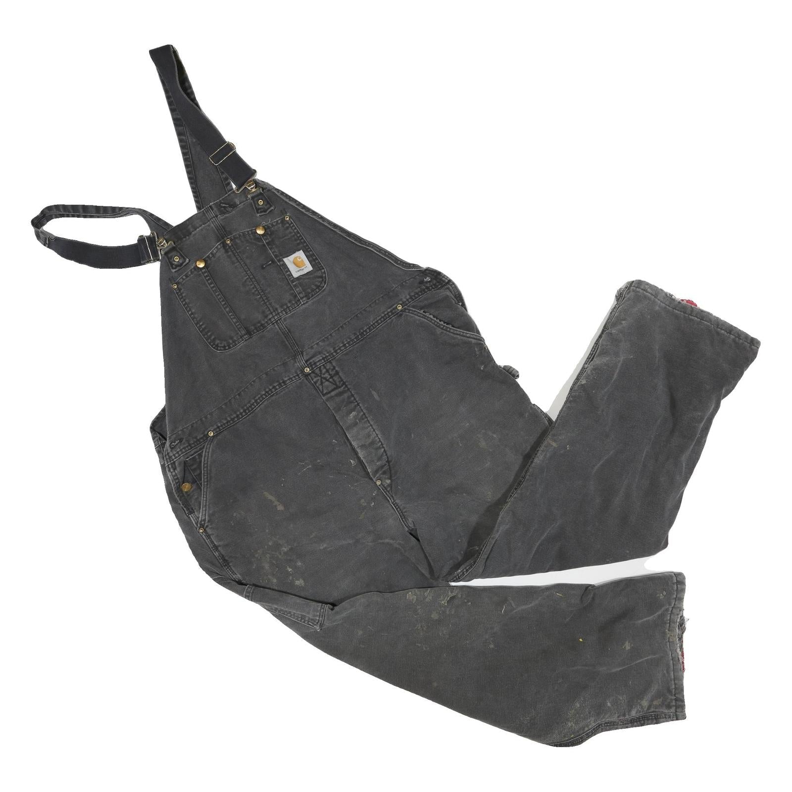 CARHARTT Mens Black Cotton Blend Relaxed Dungarees L W44 L28 Workwear Utility Refurbished - N/A refurbished available on Cerqular