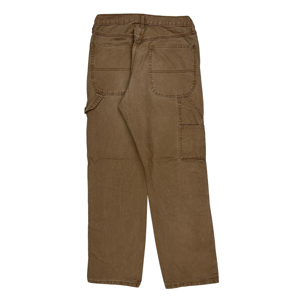 Unbranded Carpenter Trousers - 32W 32L Brown Cotton Refurbished - Thrifted (note: this is a term often used to describe second- refurbished available on Cerqular