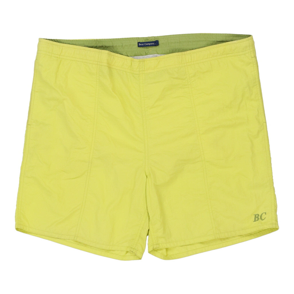 Best Company Swim Shorts - Large Yellow Nylon Refurbished - Thrifted (note: this is a term often used to describe second- refurbished available on Cerqular