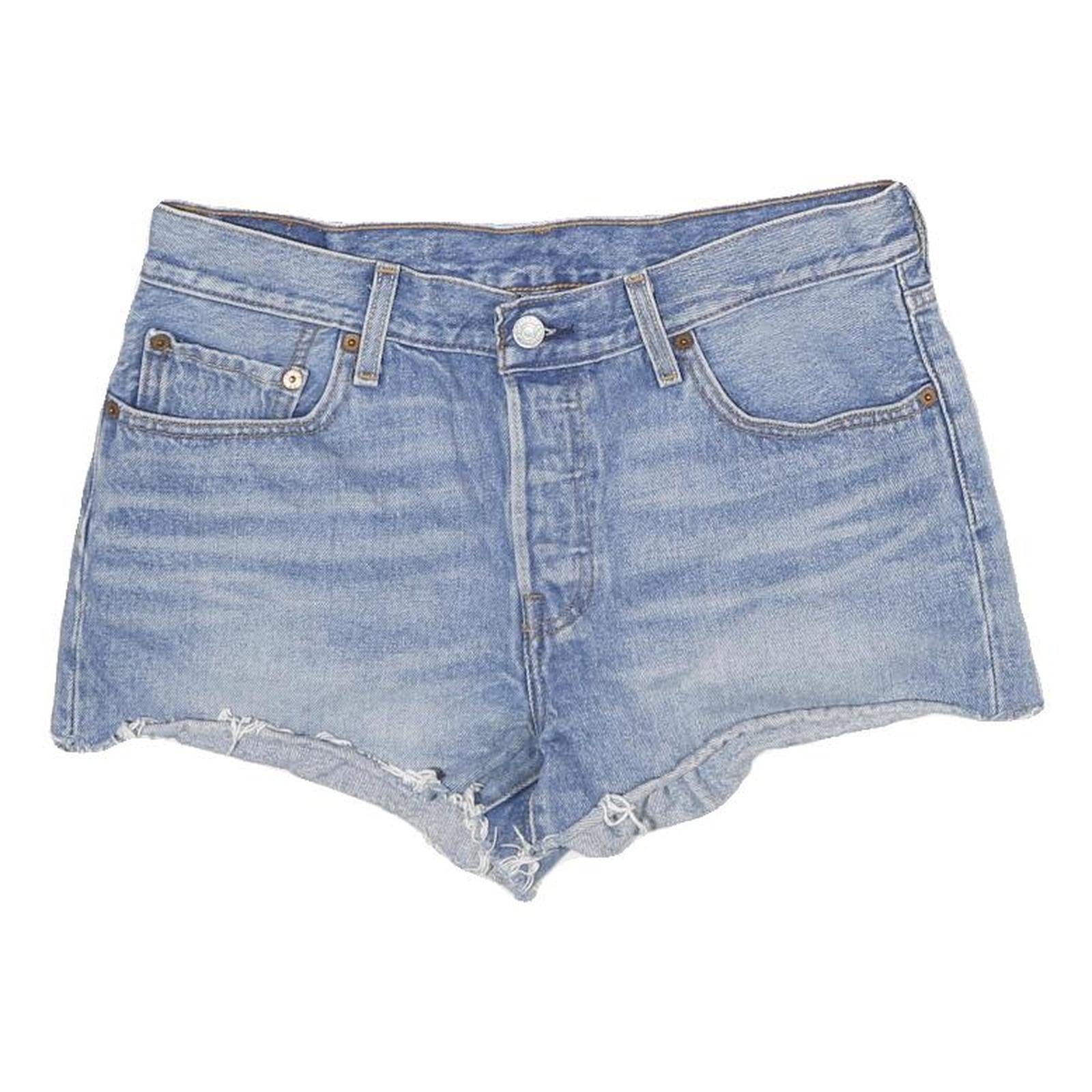 LEVI'S Womens Denim Blue Cotton Casual Shorts S W28 Frayed Hem Pockets Refurbished - N/A refurbished available on Cerqular