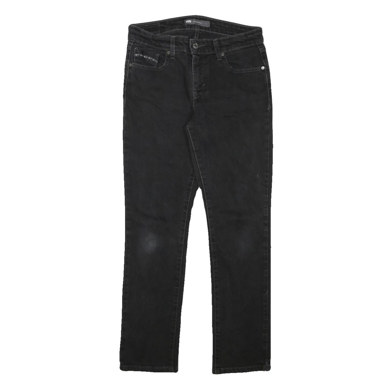 LEVI'S Womens Black Slim Skinny Denim Dark W27 L28 Stretch Cotton Blend Jeans Refurbished - N/A refurbished available on Cerqular
