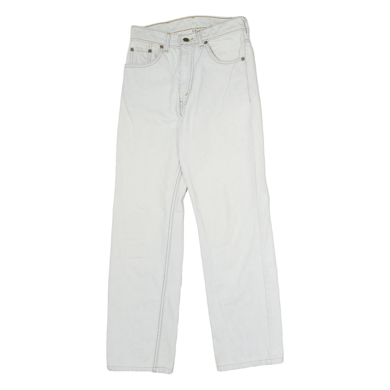 LEVI'S Mens Jeans White Regular Straight Denim W24 L28 Classic Cotton Zip Refurbished - N/A refurbished available on Cerqular